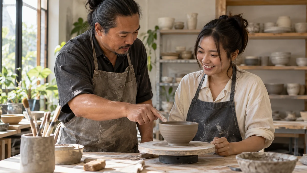 ครูให้ข้อเสนอแนะรายบุคคลแก่ผู้เรียนวัยผู้ใหญ่ด้วยท่าทีให้กำลังใจ