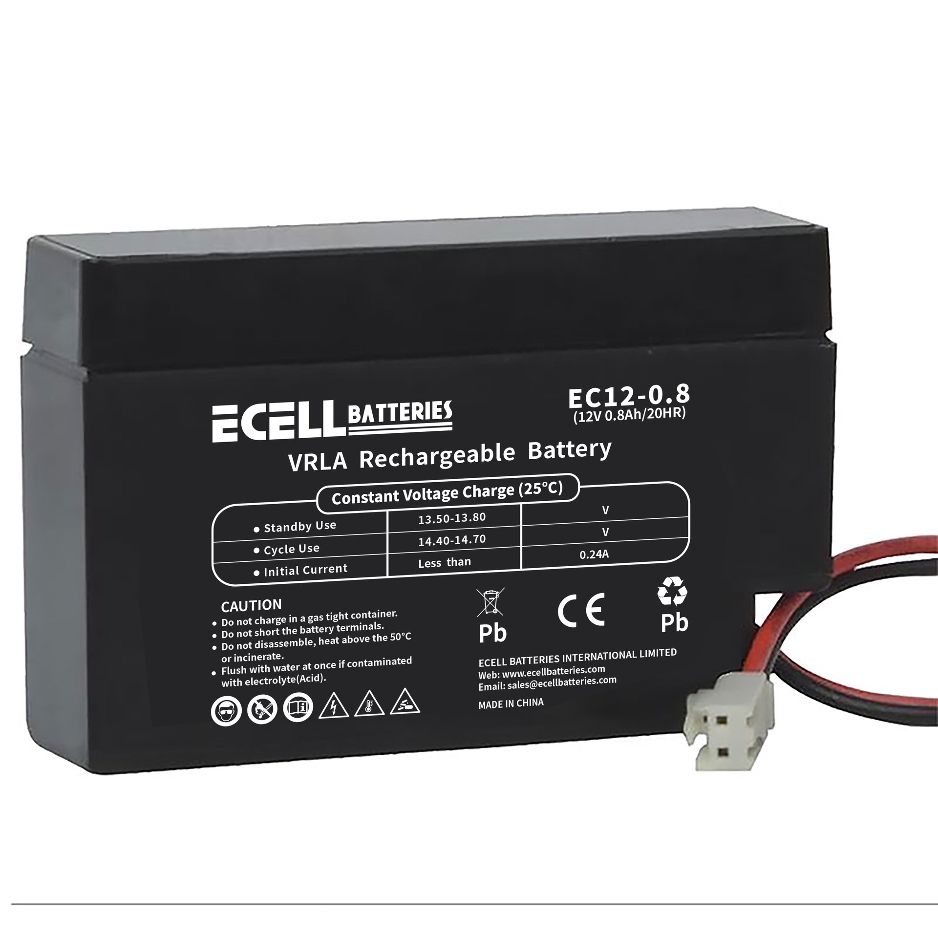 EC12-0.8,12V0.8AH 20HR0.24A 01