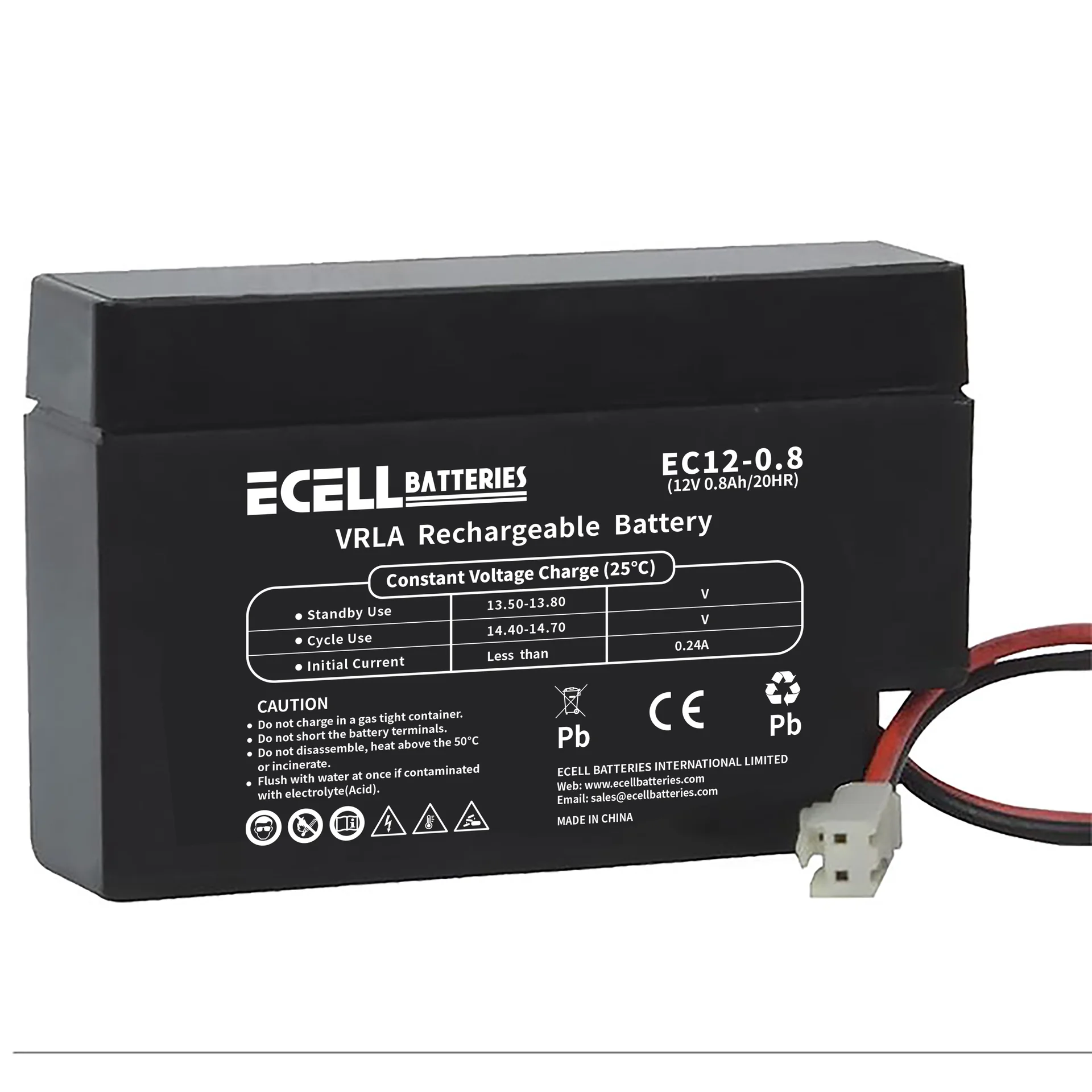 EC12-0.8,12V0.8AH 20HR0.24A 01