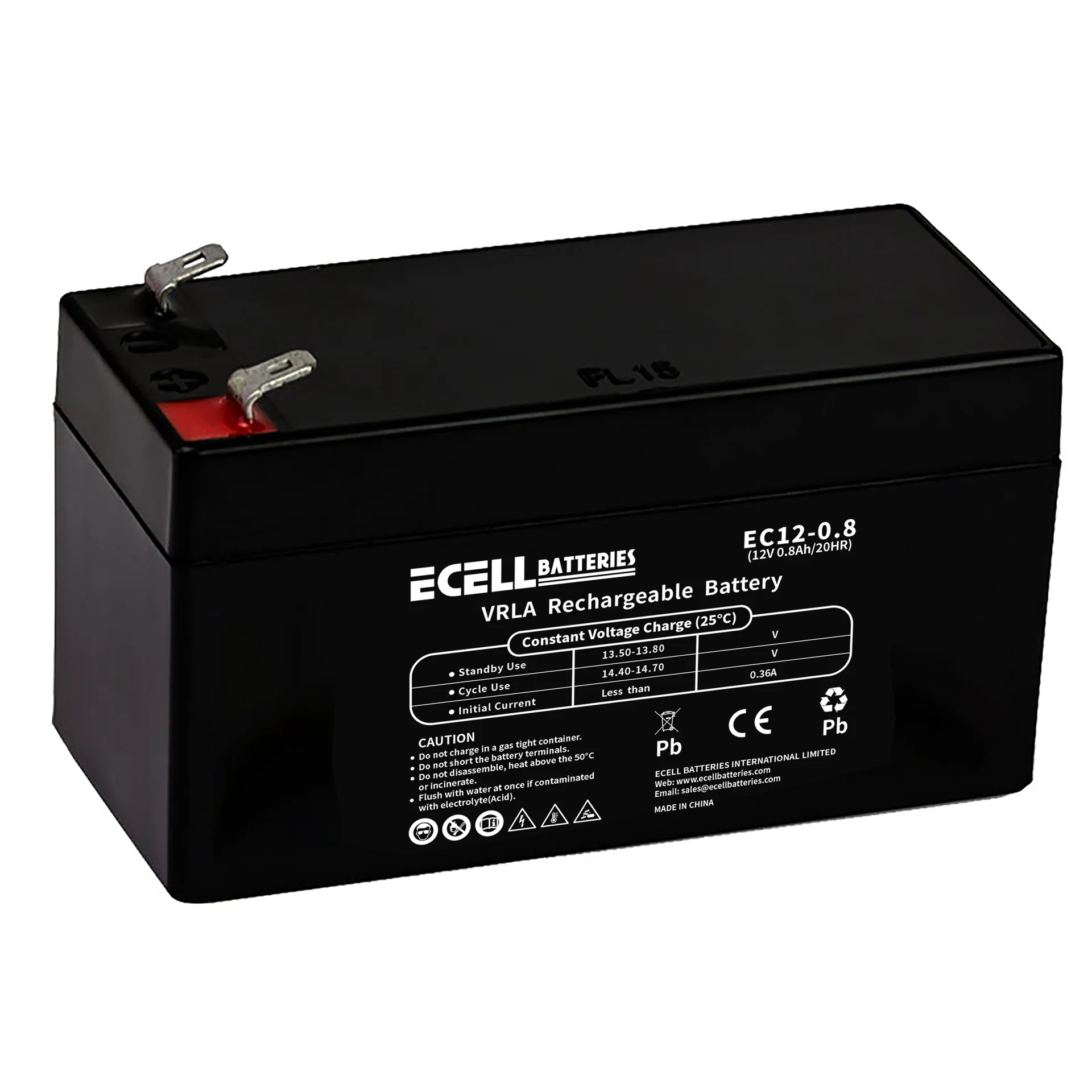 EC12-1.2, 12V 1.2AH 20HR 0.36A 01