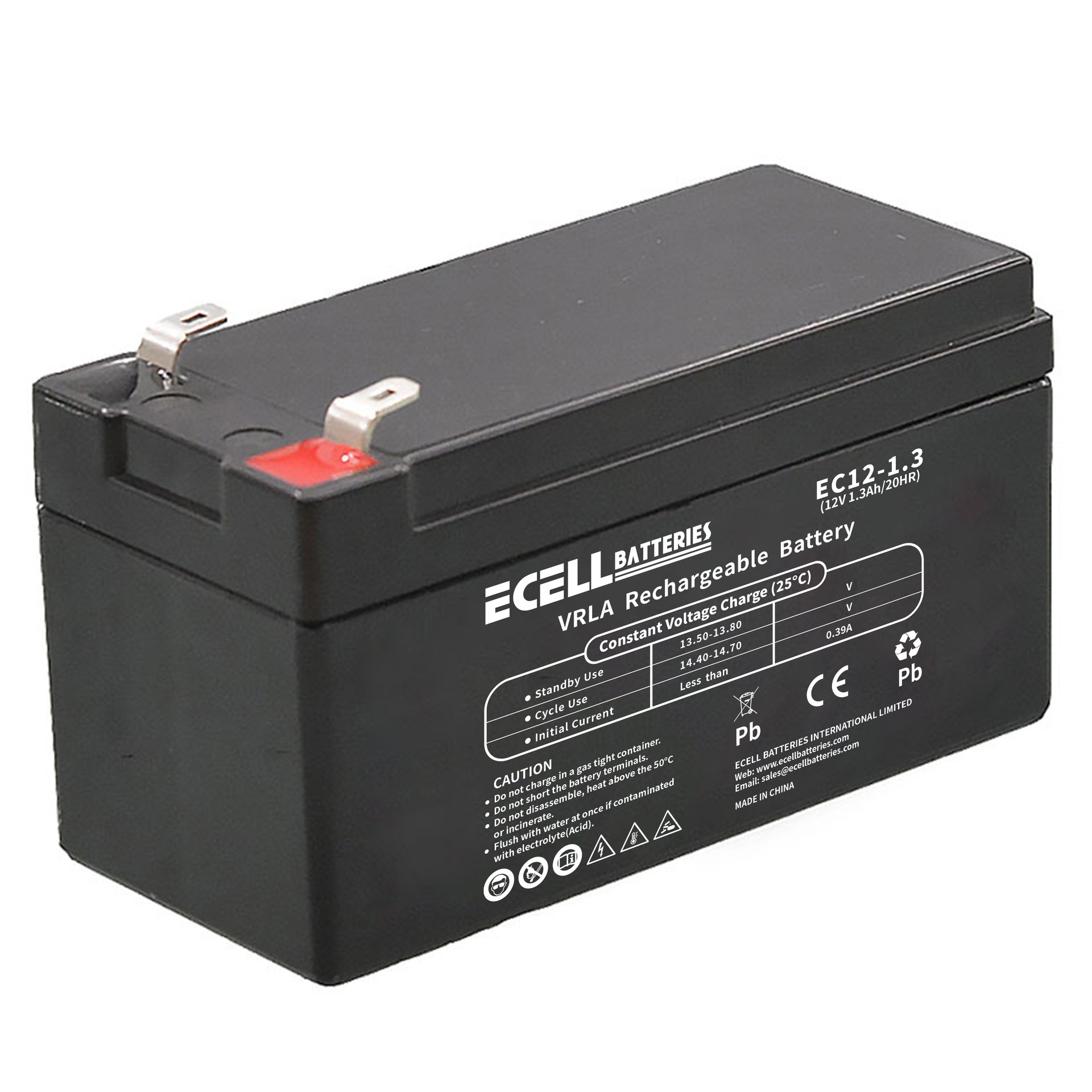 EC12-1.3, 12V 1.3AH 20HR 0.39A 01