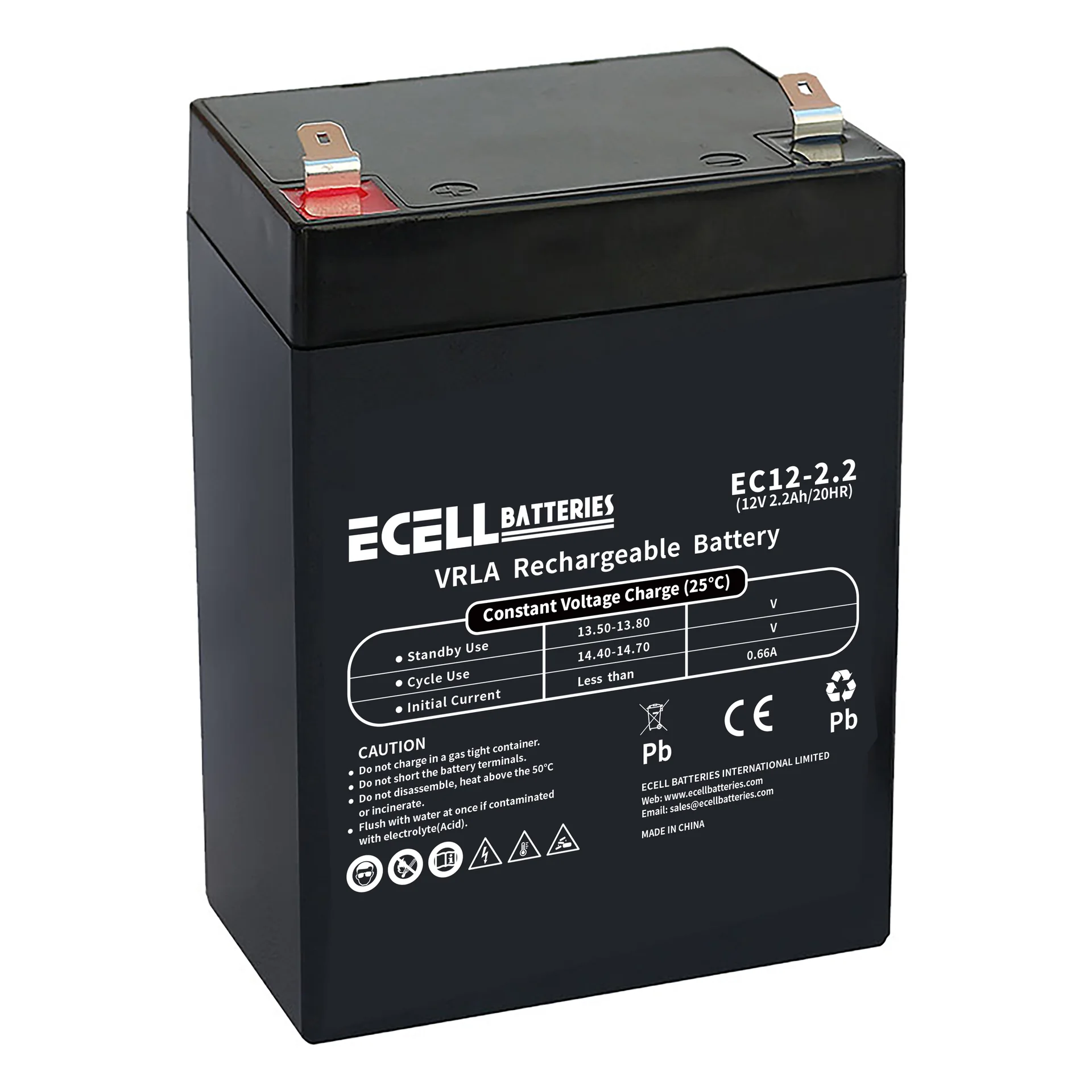 EC12-2.2, 12V 2.2AH 20HR 0.66A 01