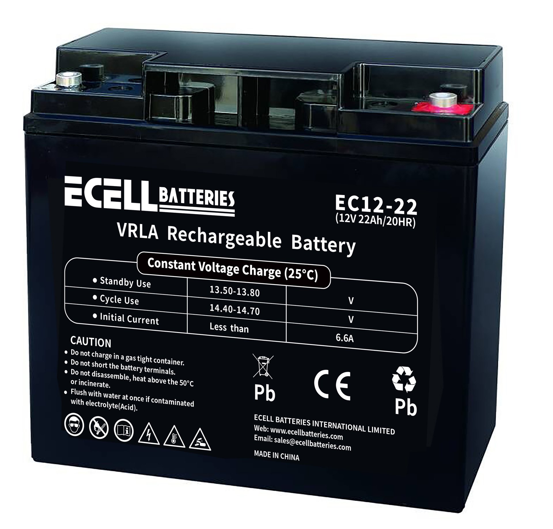 EC12-22, 12V 22AH 20HR 6.6A 圆端子 01