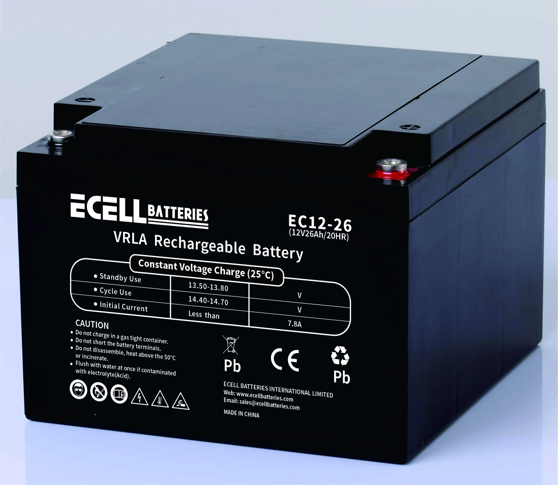 EC12-26H, 12V 26AH 7.8A 竖端子01