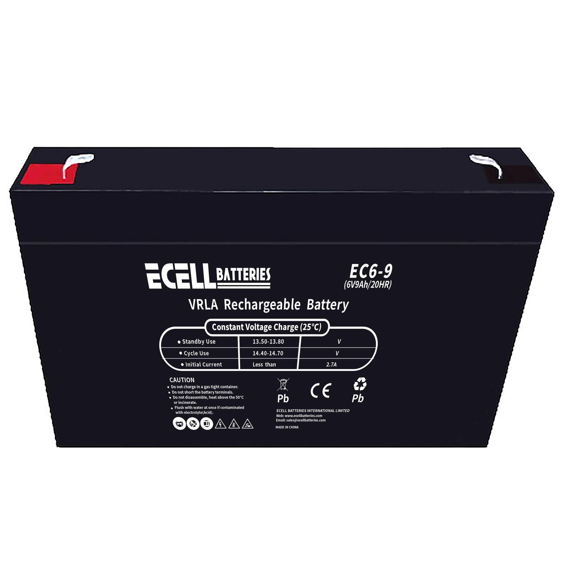 EC-6-9, 6V 9AH 20HR 2.7A