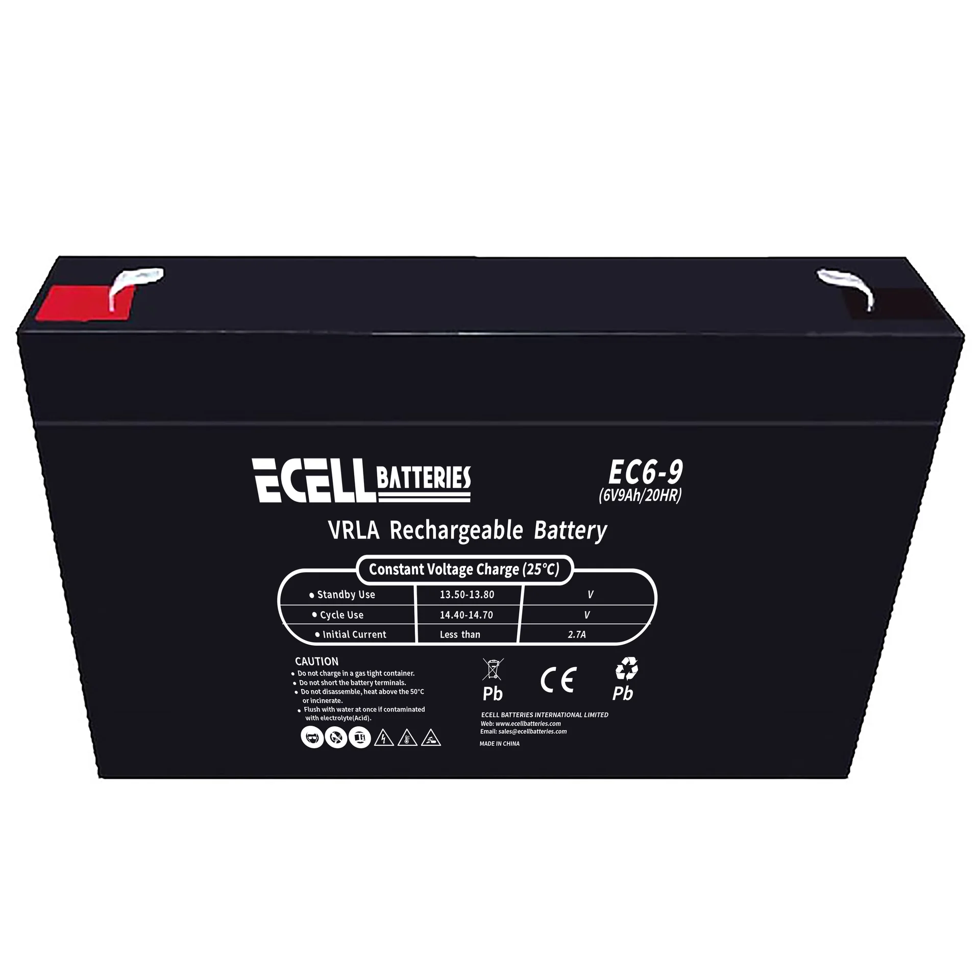 EC-6-9, 6V 9AH 20HR 2.7A