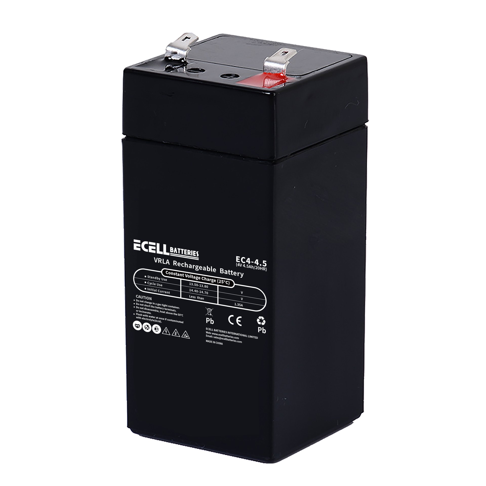 EC4-4.5, 4V 4.5AH 20HR, 1.35A