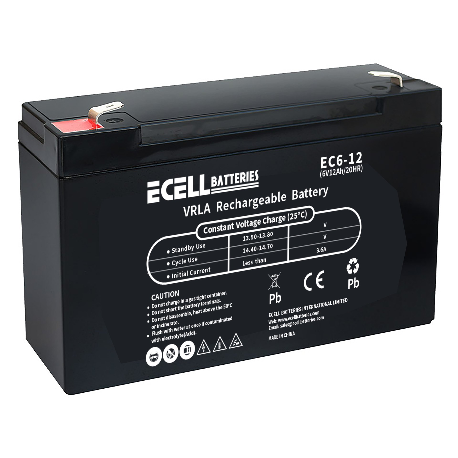 EC6-12, 6V 12AH 20HR 3.6A