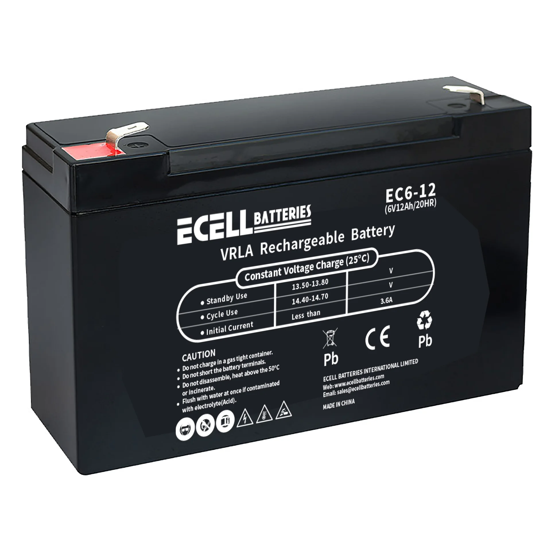 EC6-12, 6V 12AH 20HR 3.6A