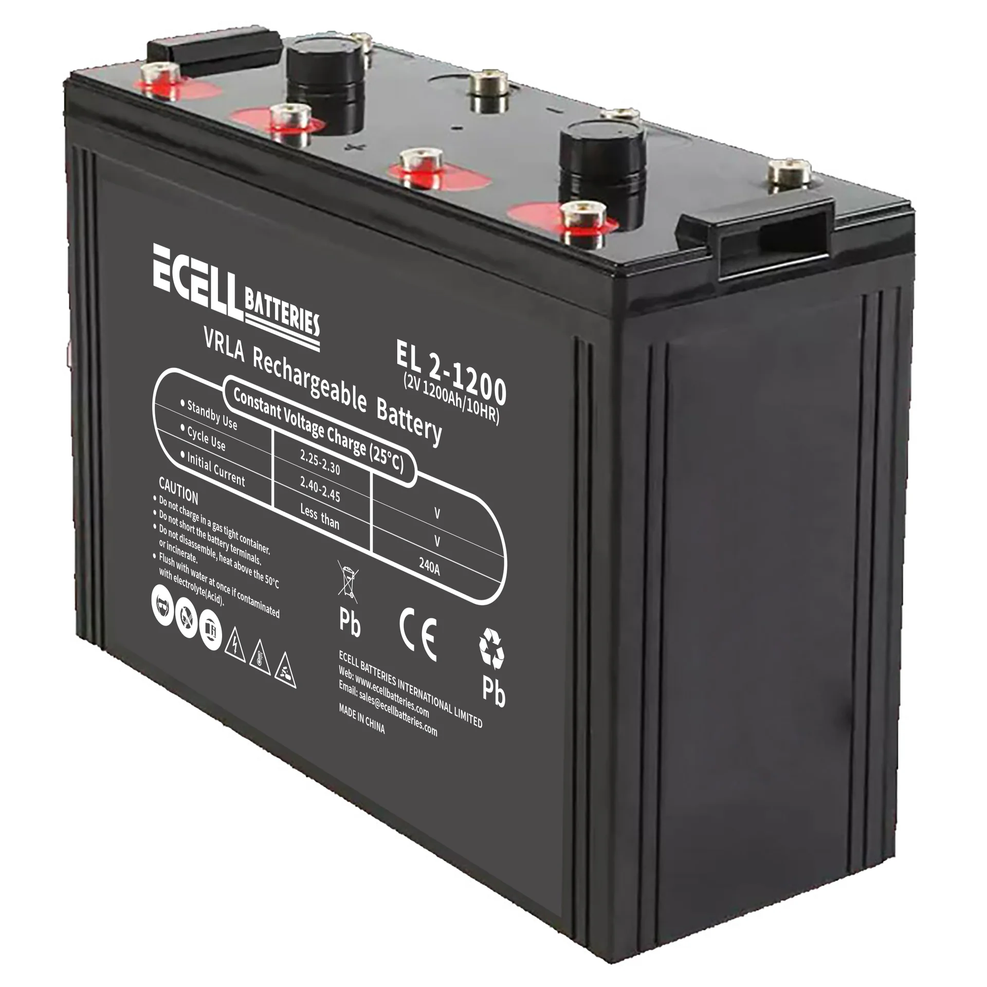 EL 2-1200, 2V 1200Ah, 240A