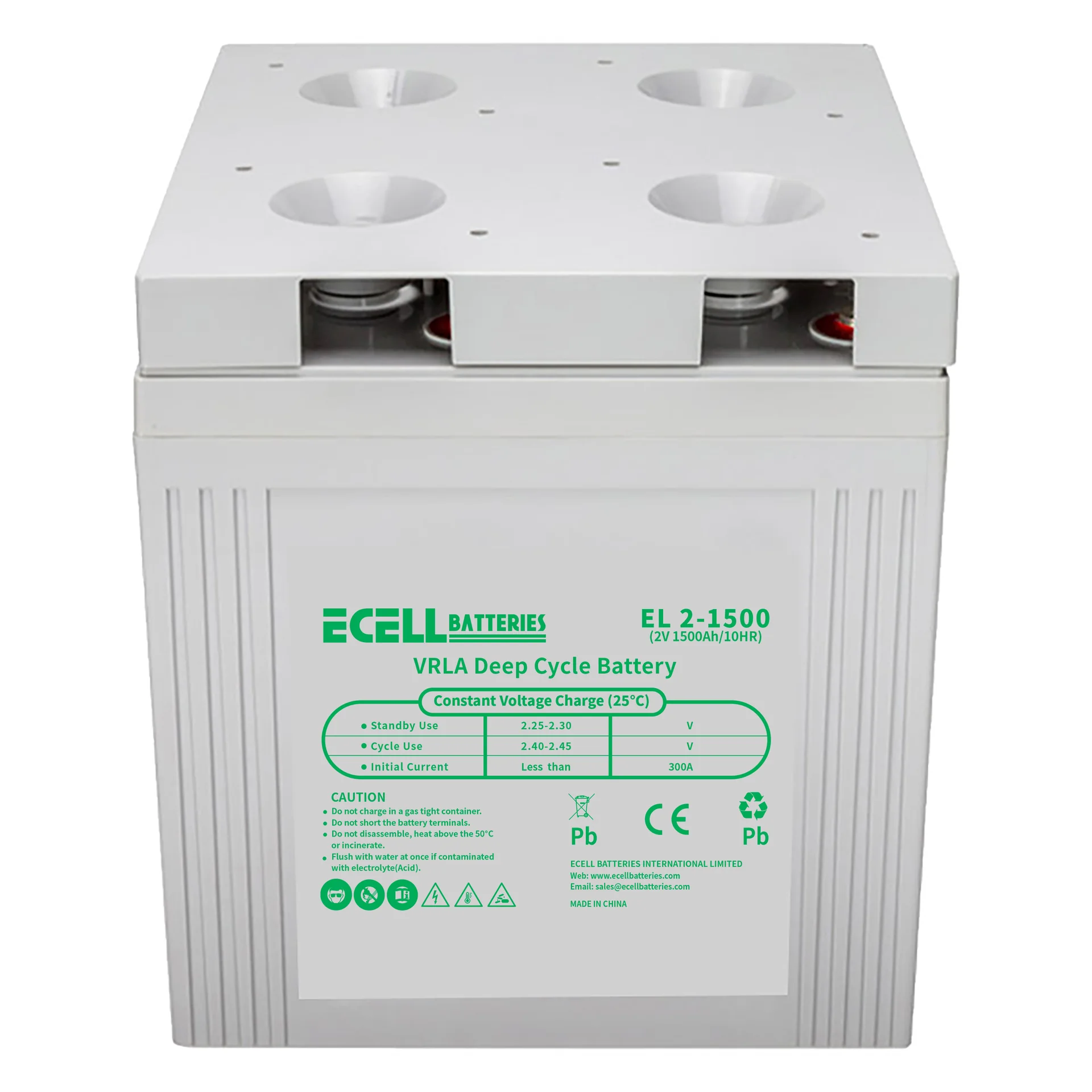 EL 2-1500, 2V 1500Ah, 300A