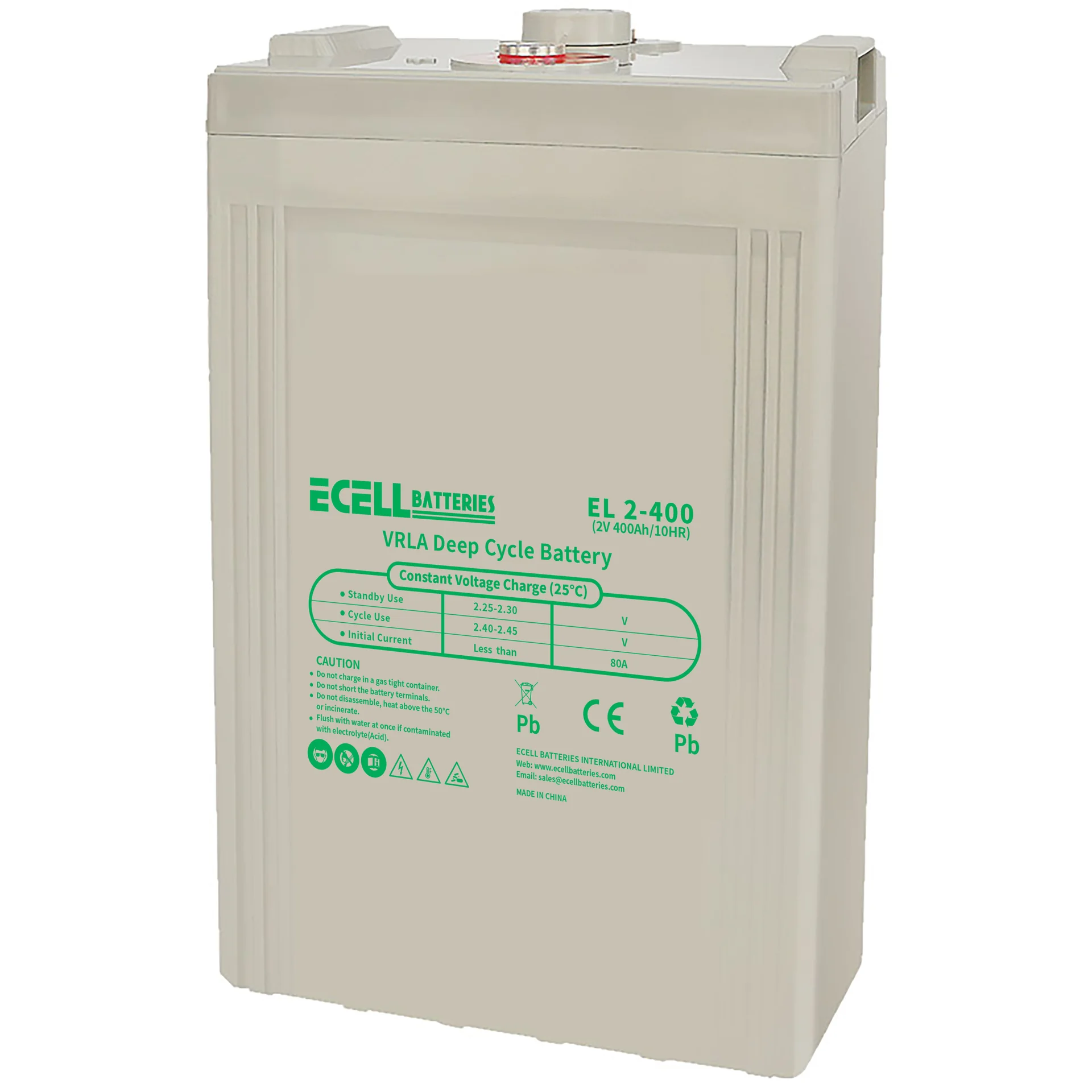 EL 2-400, 2V 400Ah, 80A