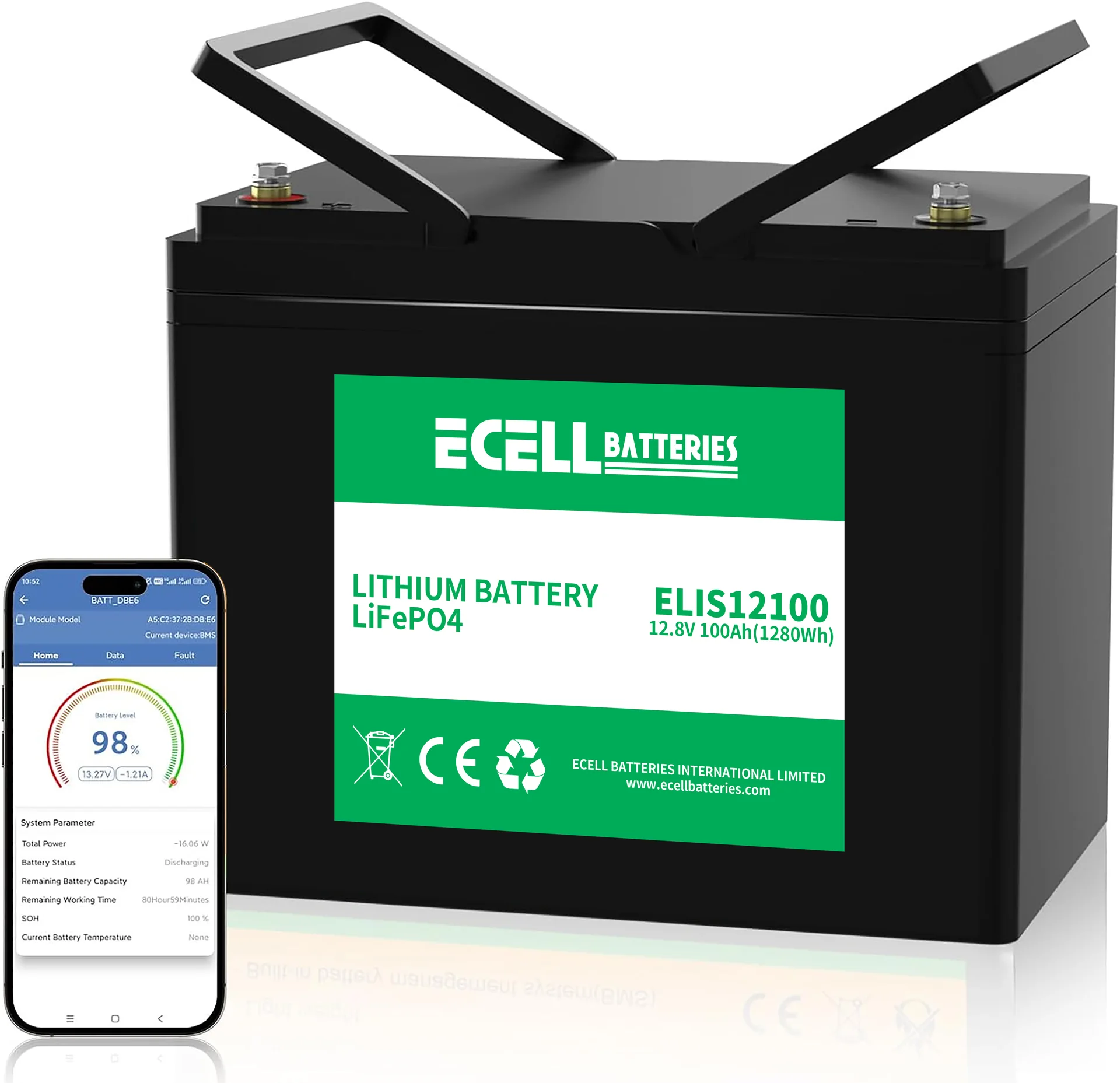 ELIS12100, 12.8V 100Ah(1280Wh)