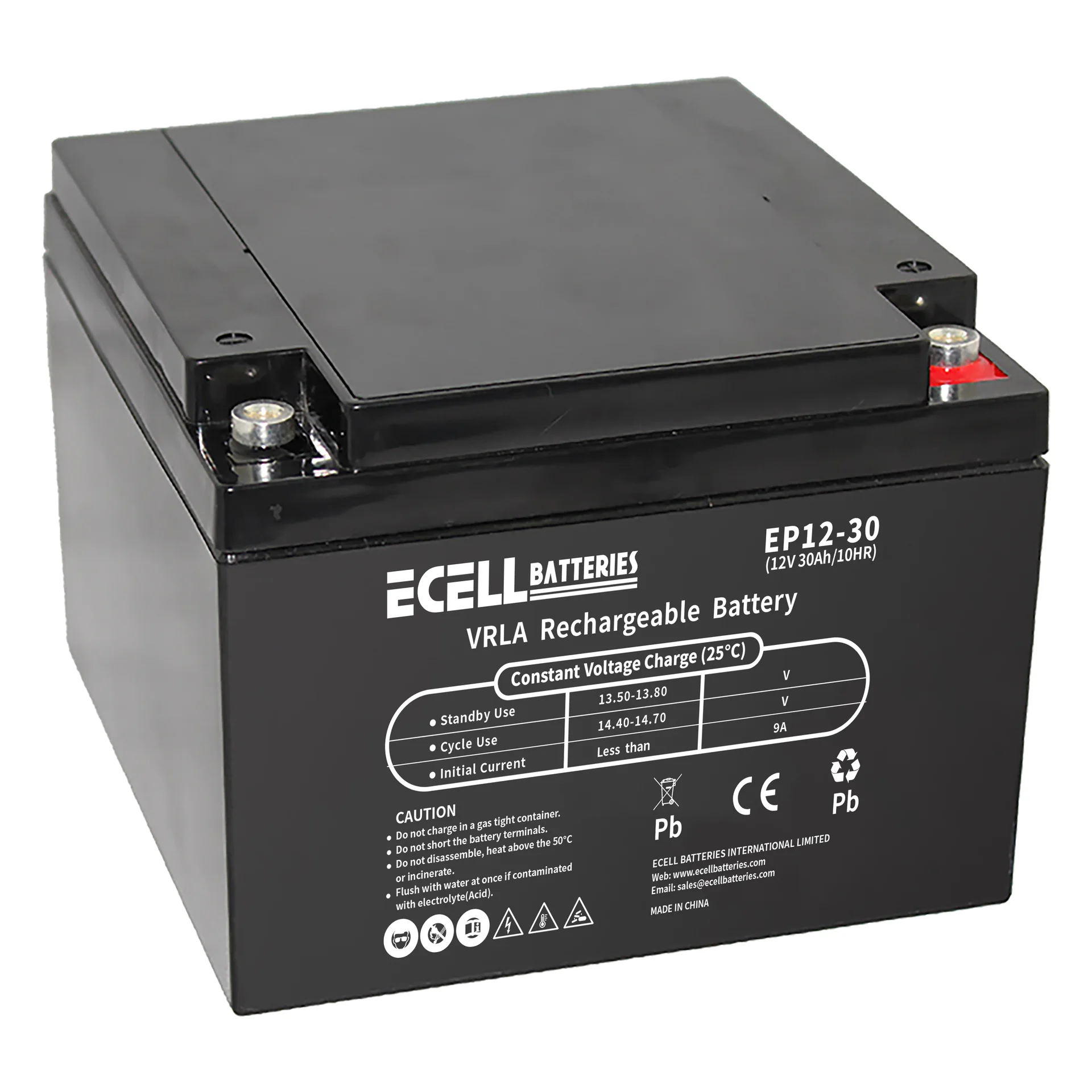 EC12-30, 12V 30AH 10HR 9A