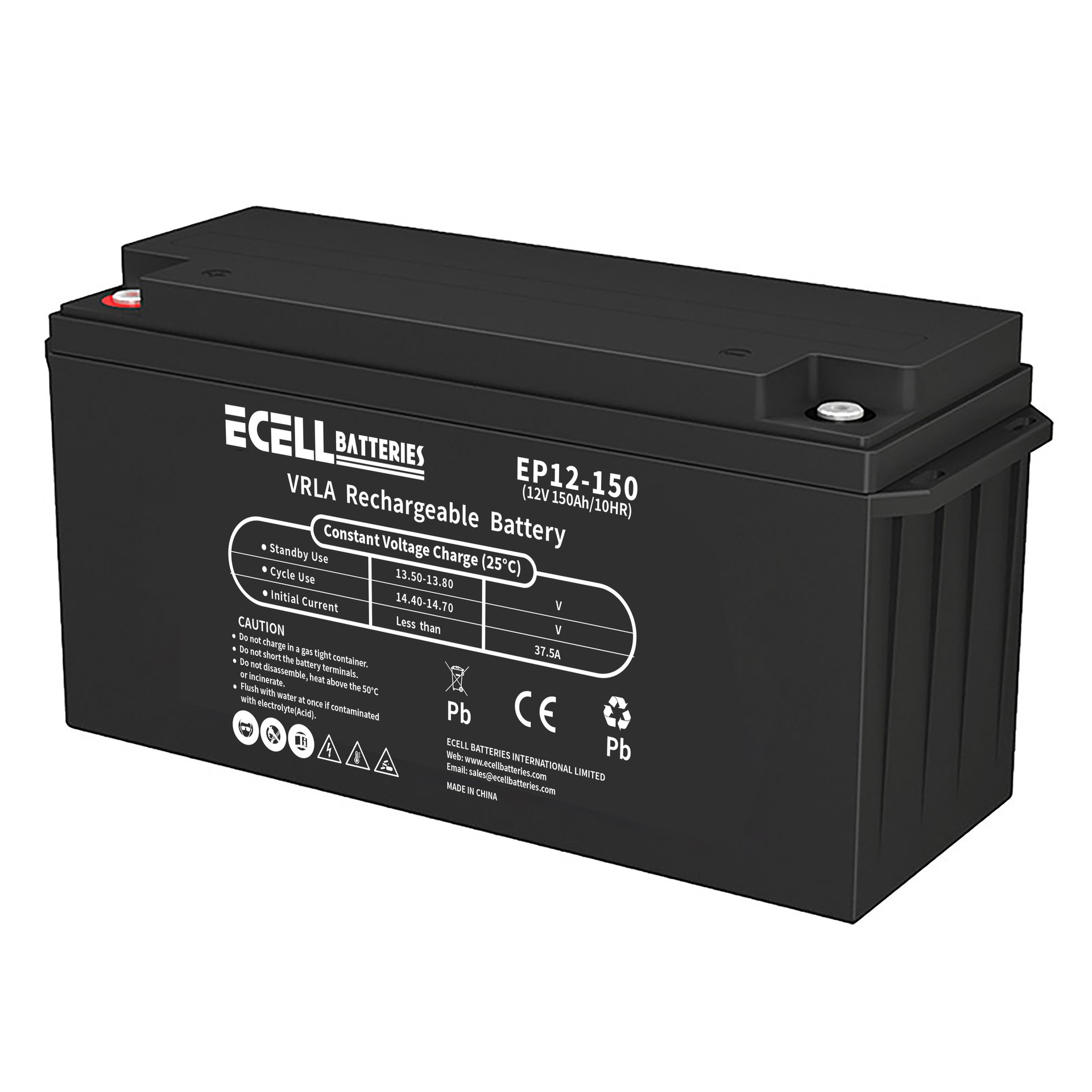 EP12-150, 12V 150AH, 37.5A