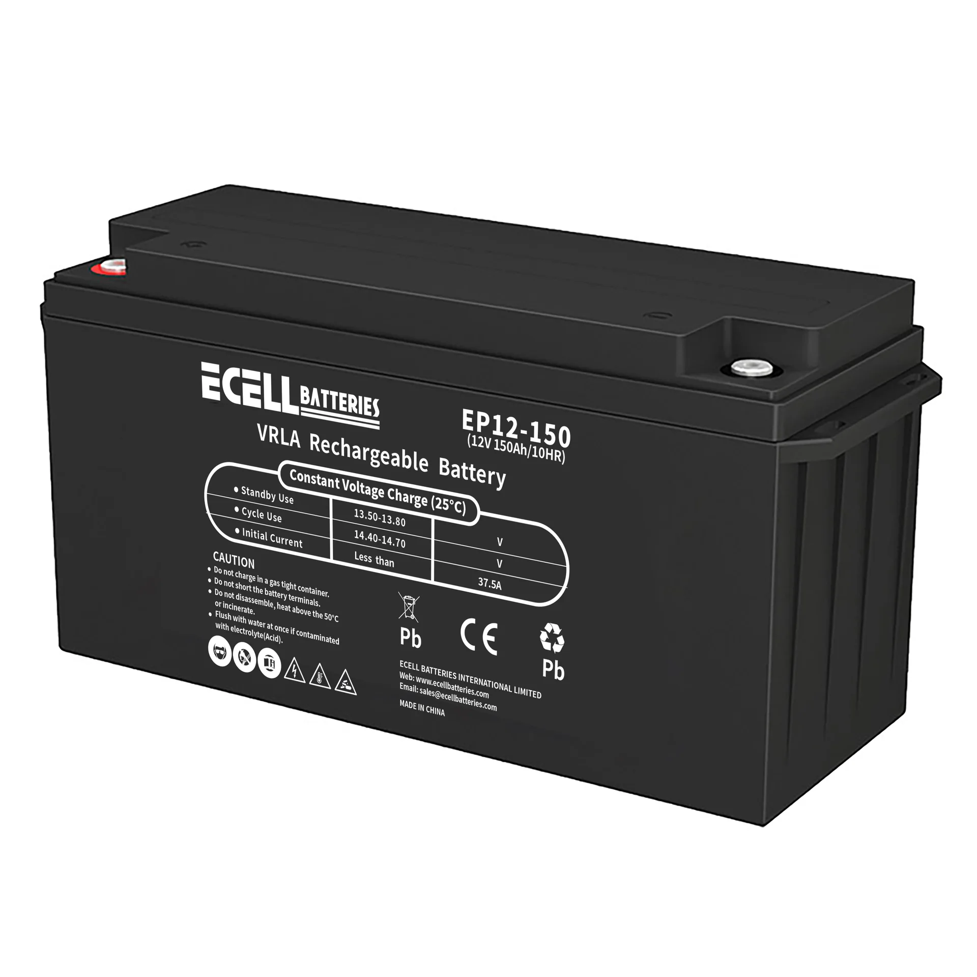 EP12-150, 12V 150AH, 37.5A