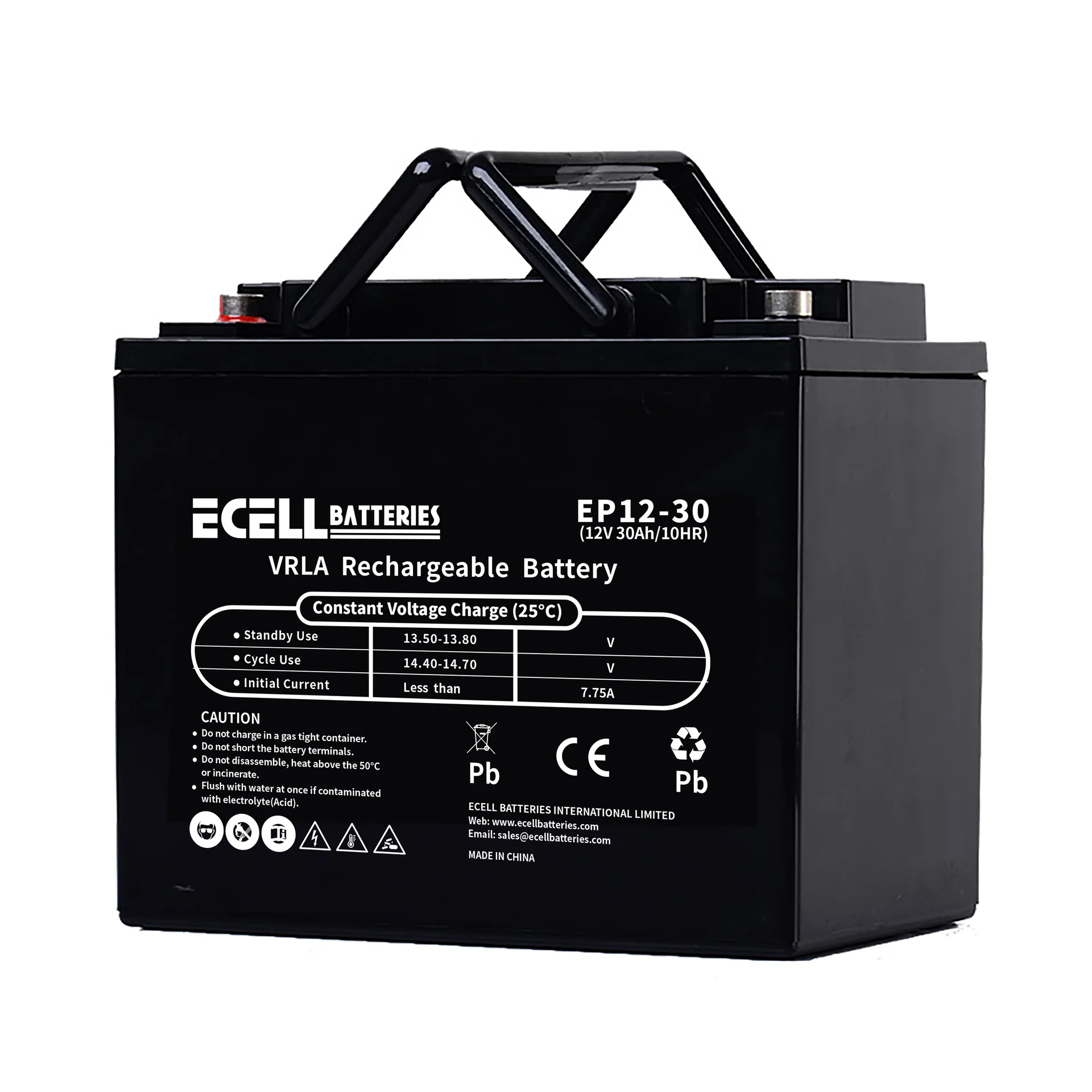 EP12-30, 12V 30AH 10HR, 7.75A