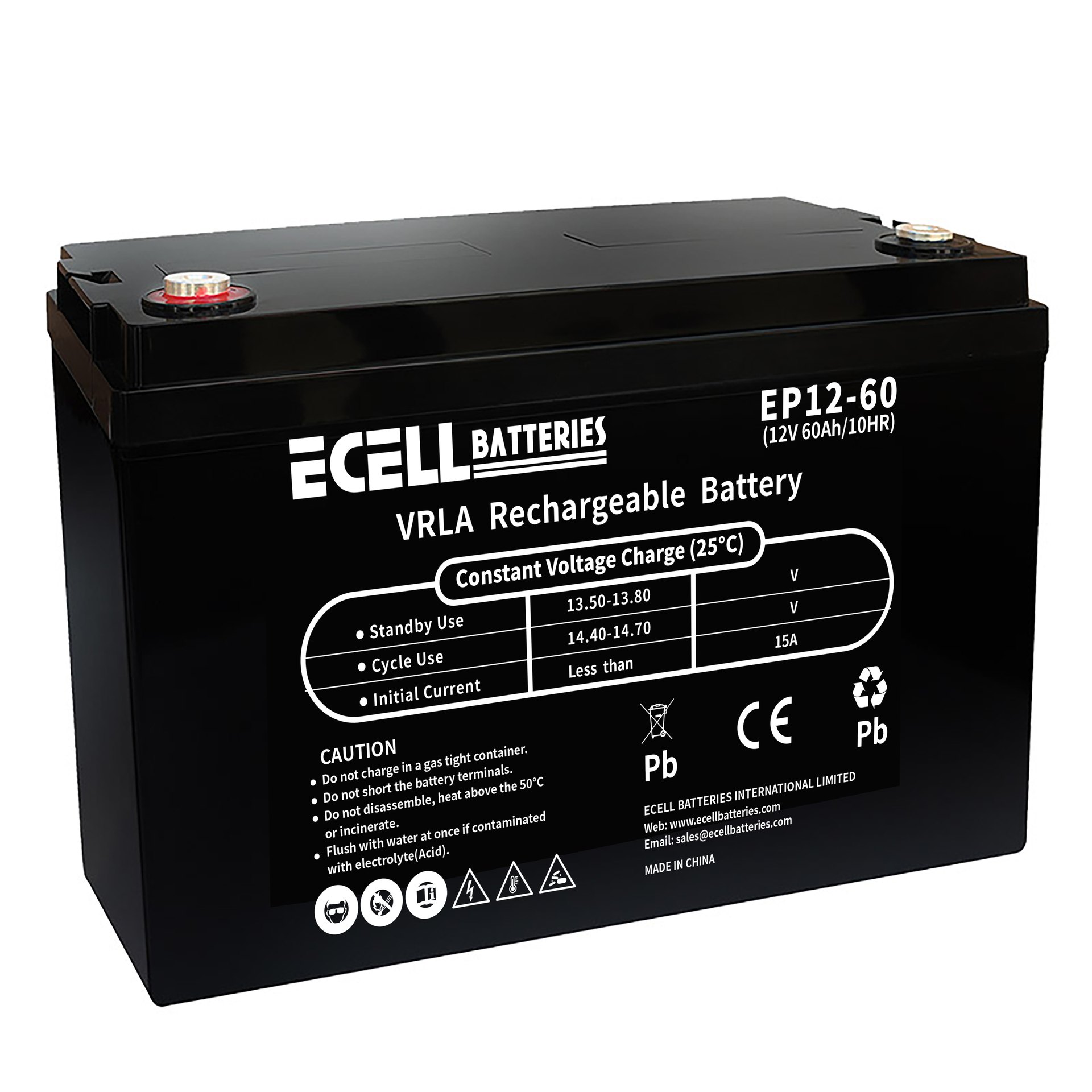 EP12-60A, 12V 60AH 10HR, 15A