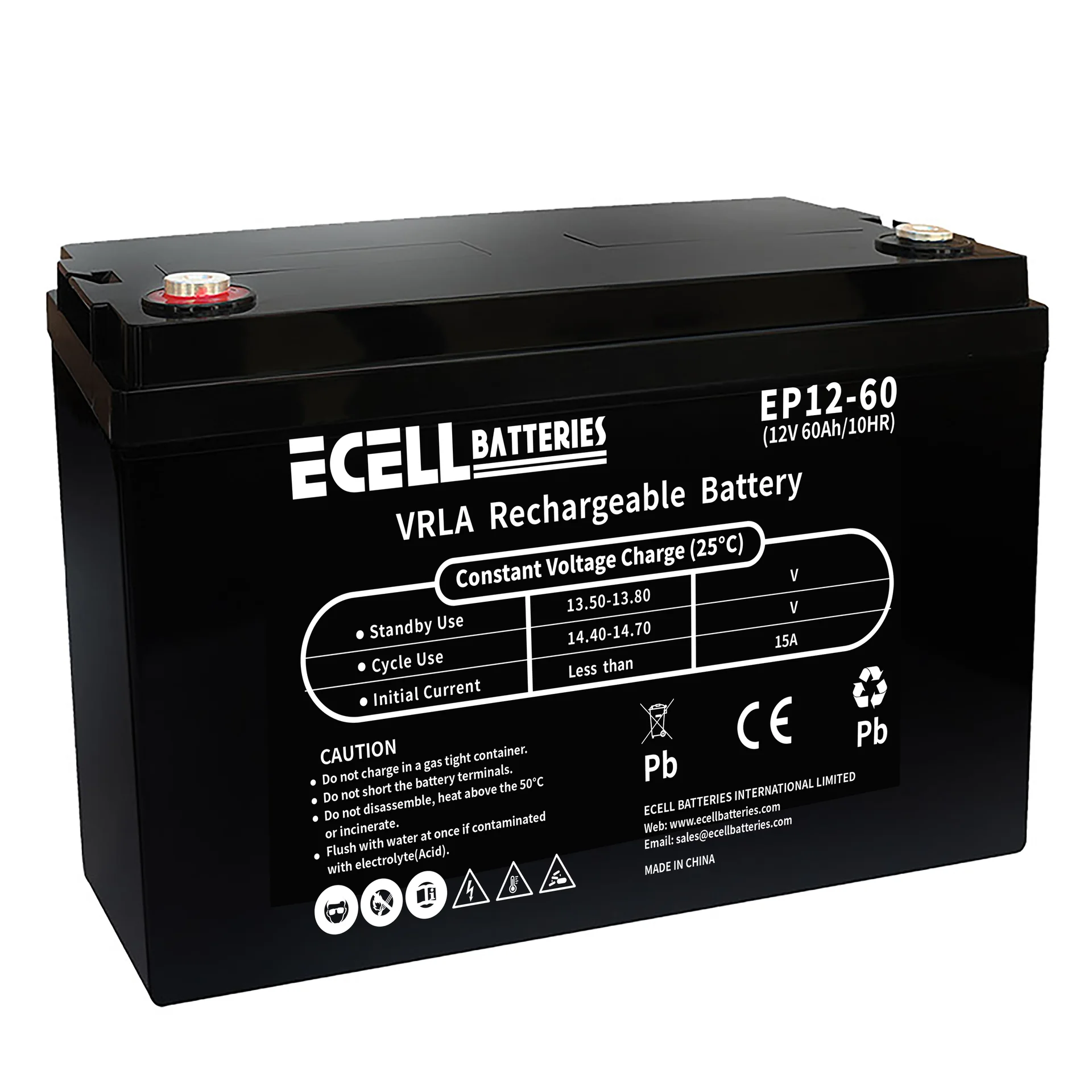 EP12-60A, 12V 60AH 10HR, 15A