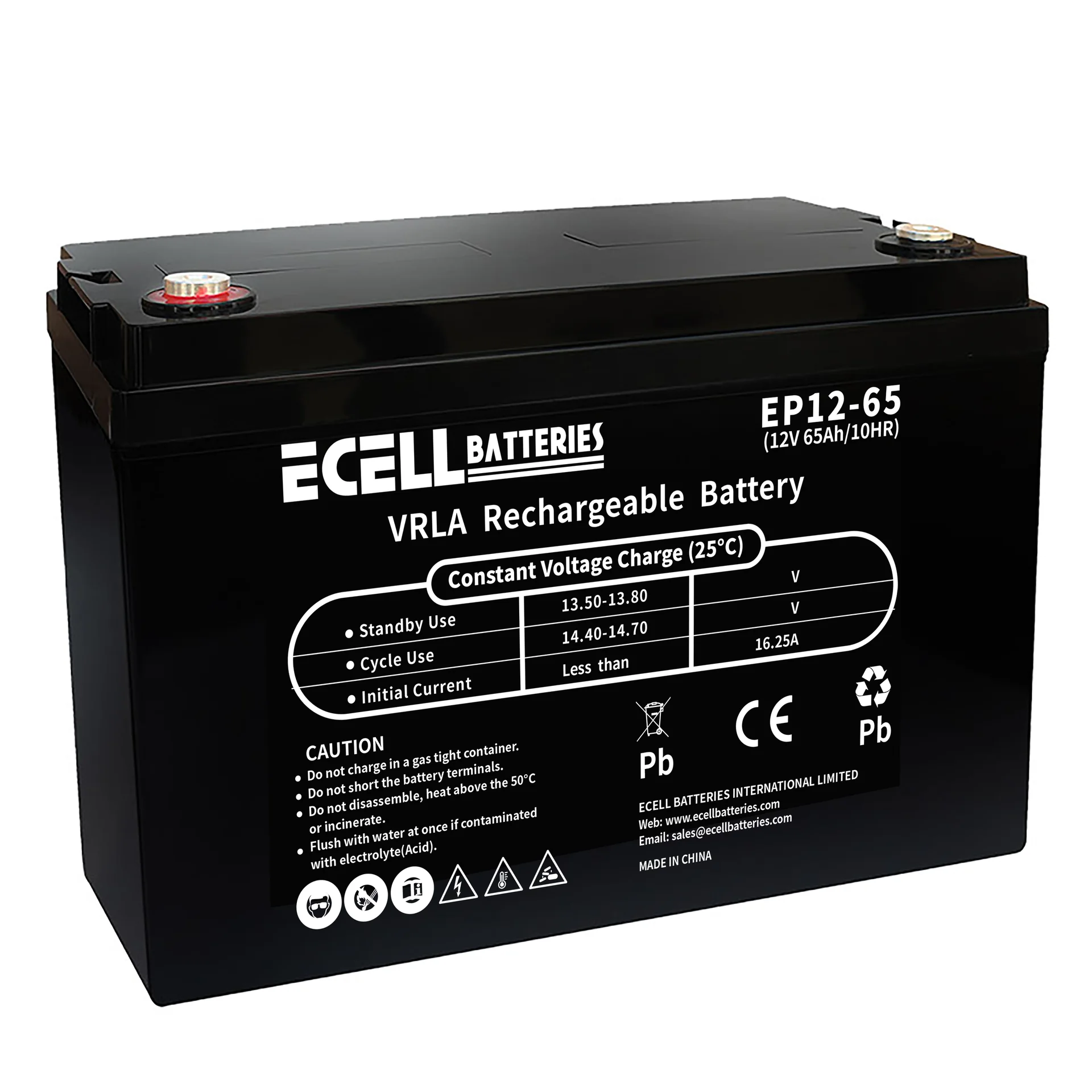EP12-65A, 12V 65AH 10HRM 16.25A 黑