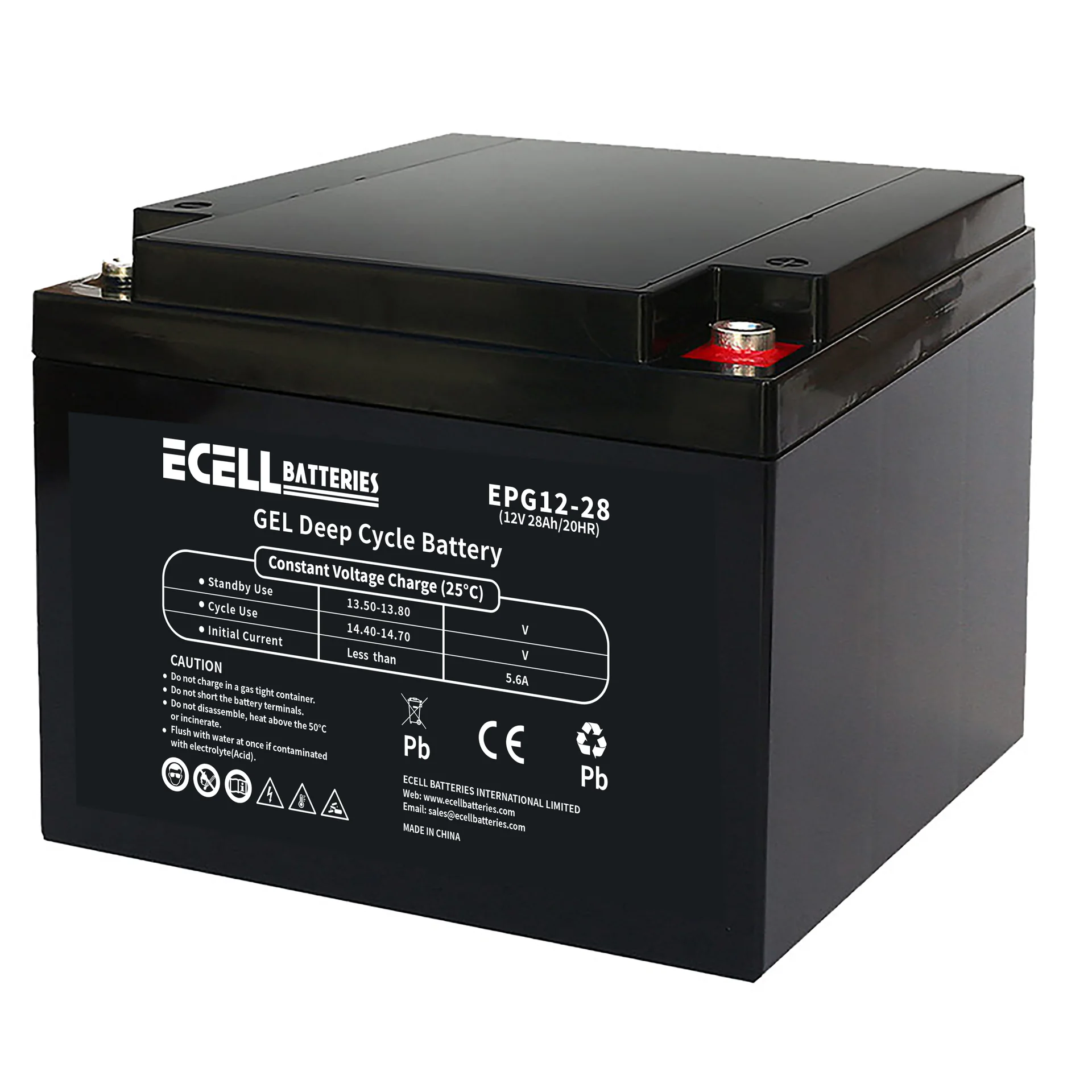 EPG 12-28, 12V 28Ah, 20HR, 5.6A 圆端子