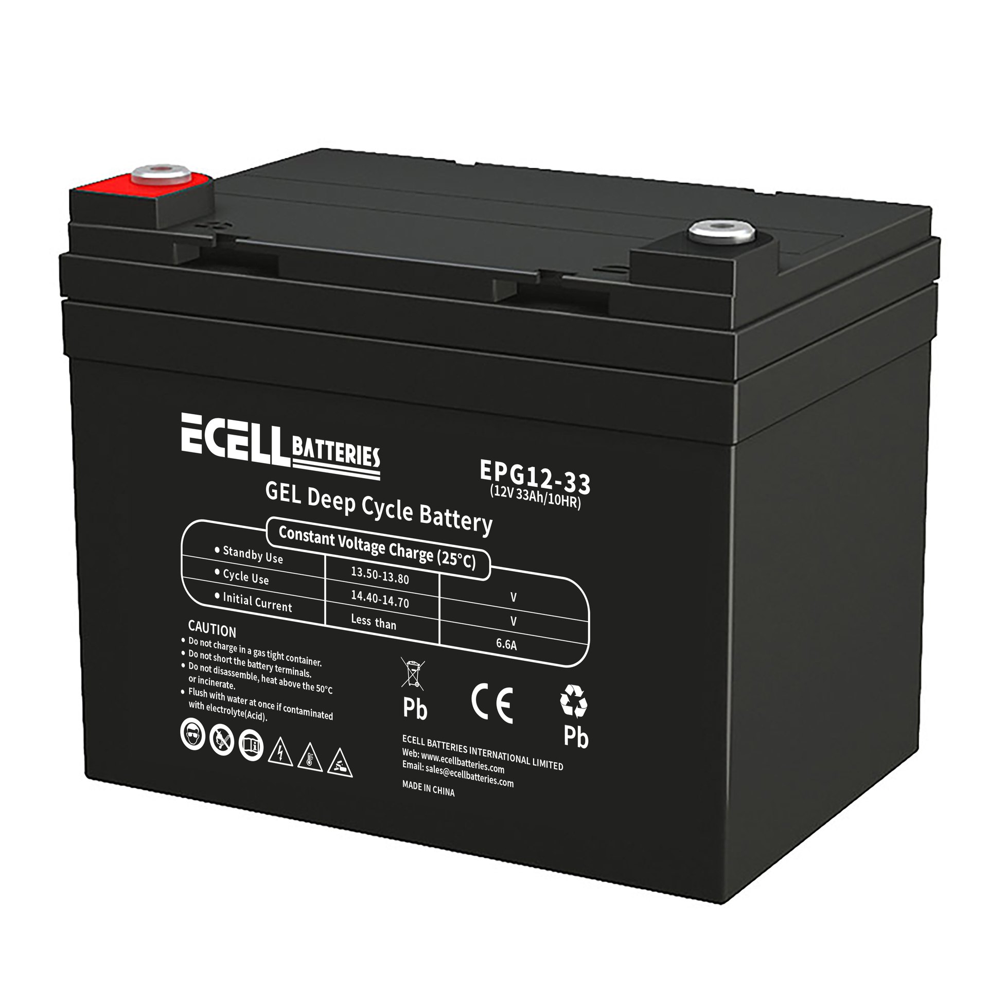EPG 12-33, 12V 33Ah, 10HR 6.6A