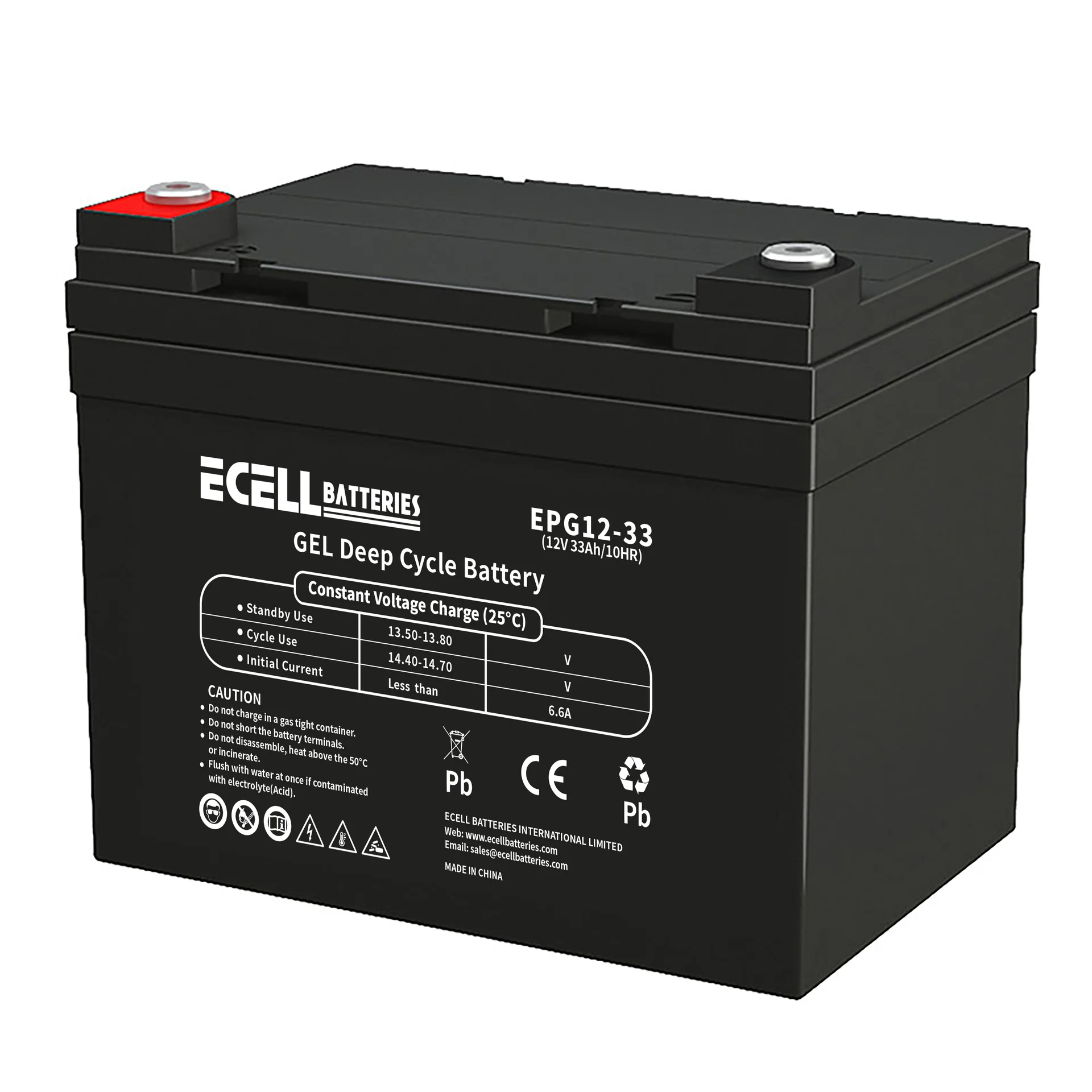EPG 12-33, 12V 33Ah, 10HR 6.6A