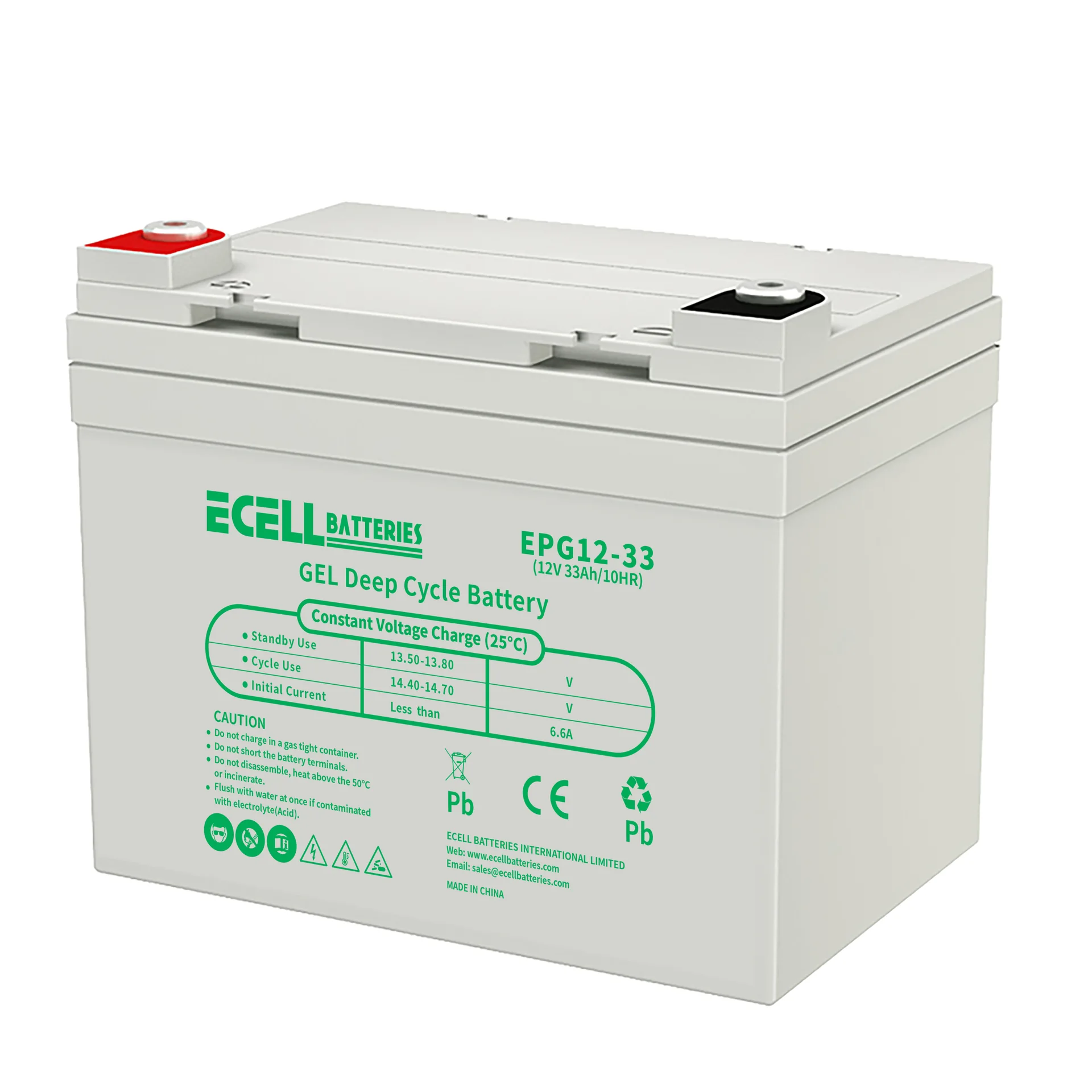 EPG 12-33, 12V 33AH, 6.6A 白色