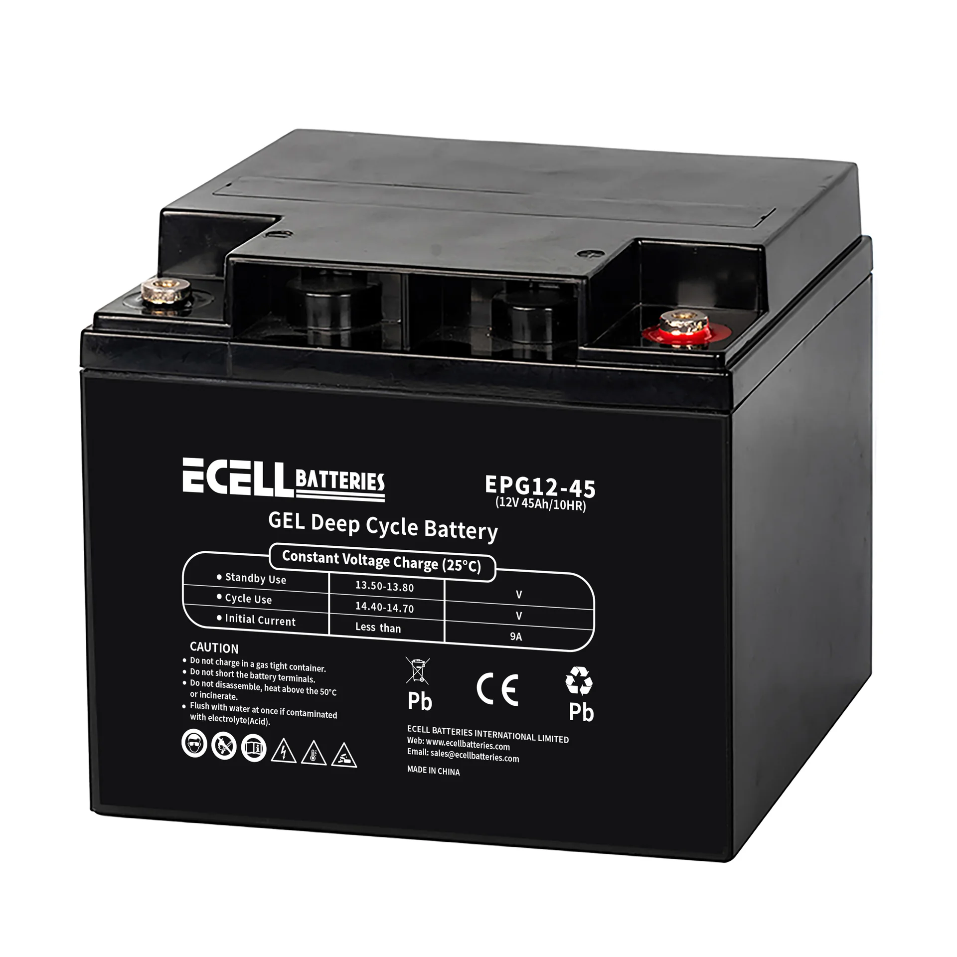 EPG 12-45, 12V 45AH, 10HR, 9A