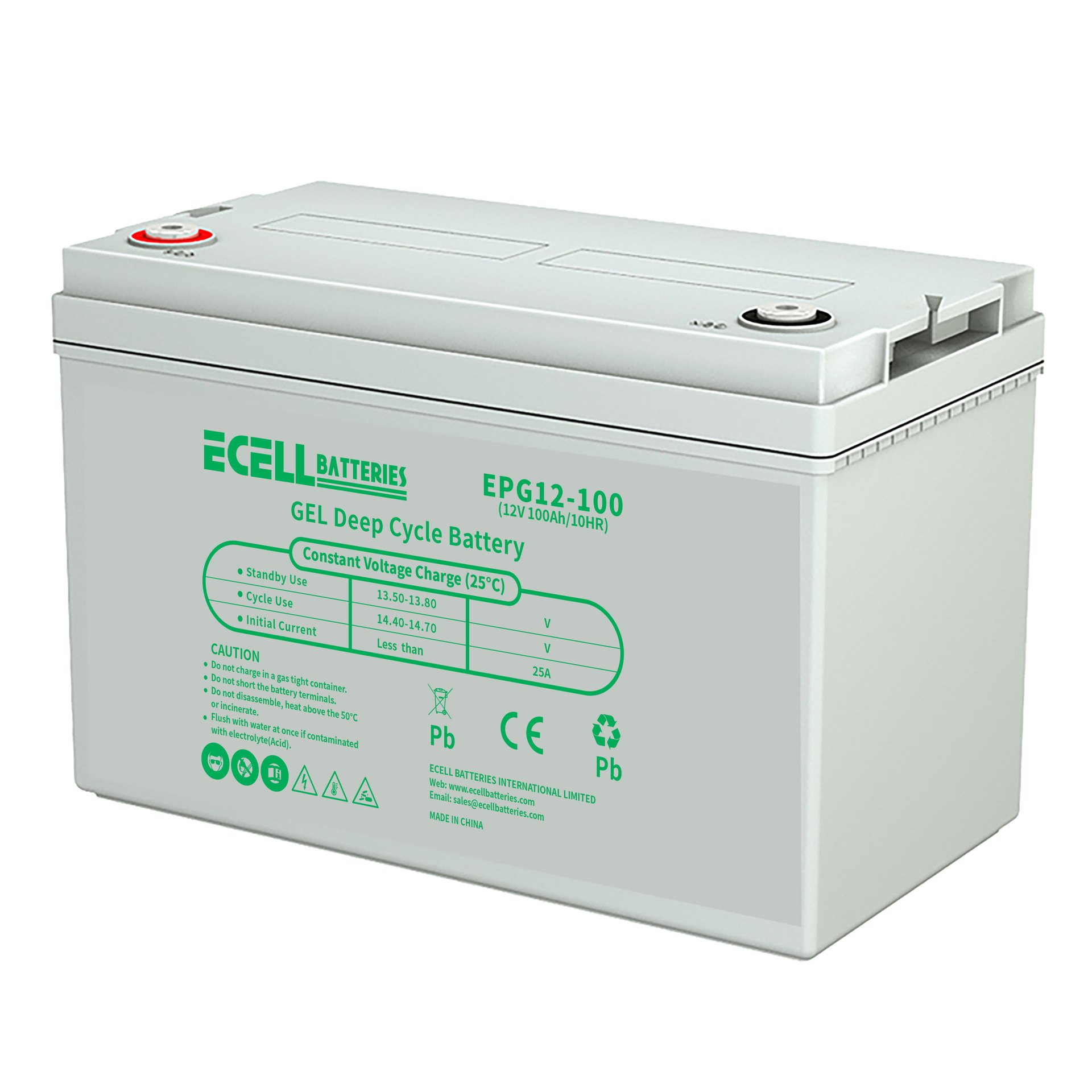 EPG12-100, 12V 100Ah, 10HR, 25A (2)