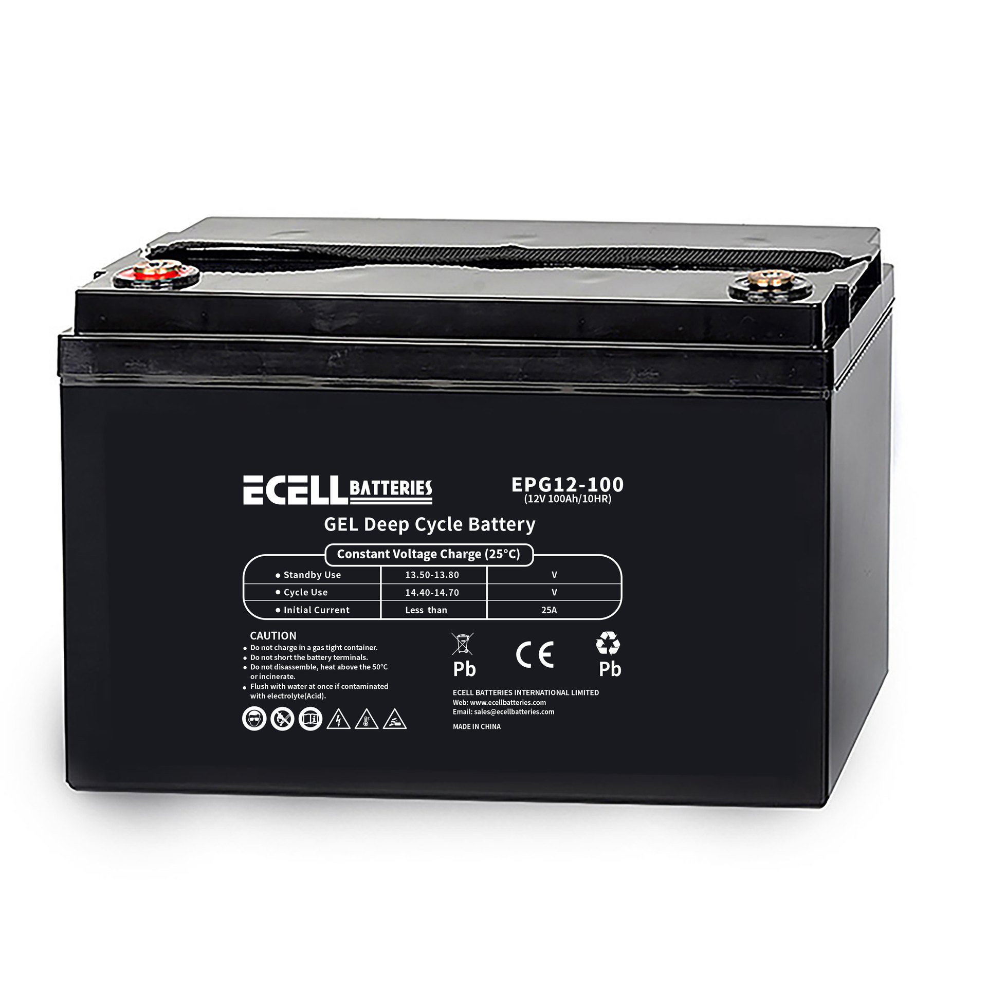 EPG12-100, 12V 100AH, 10HR, 25A