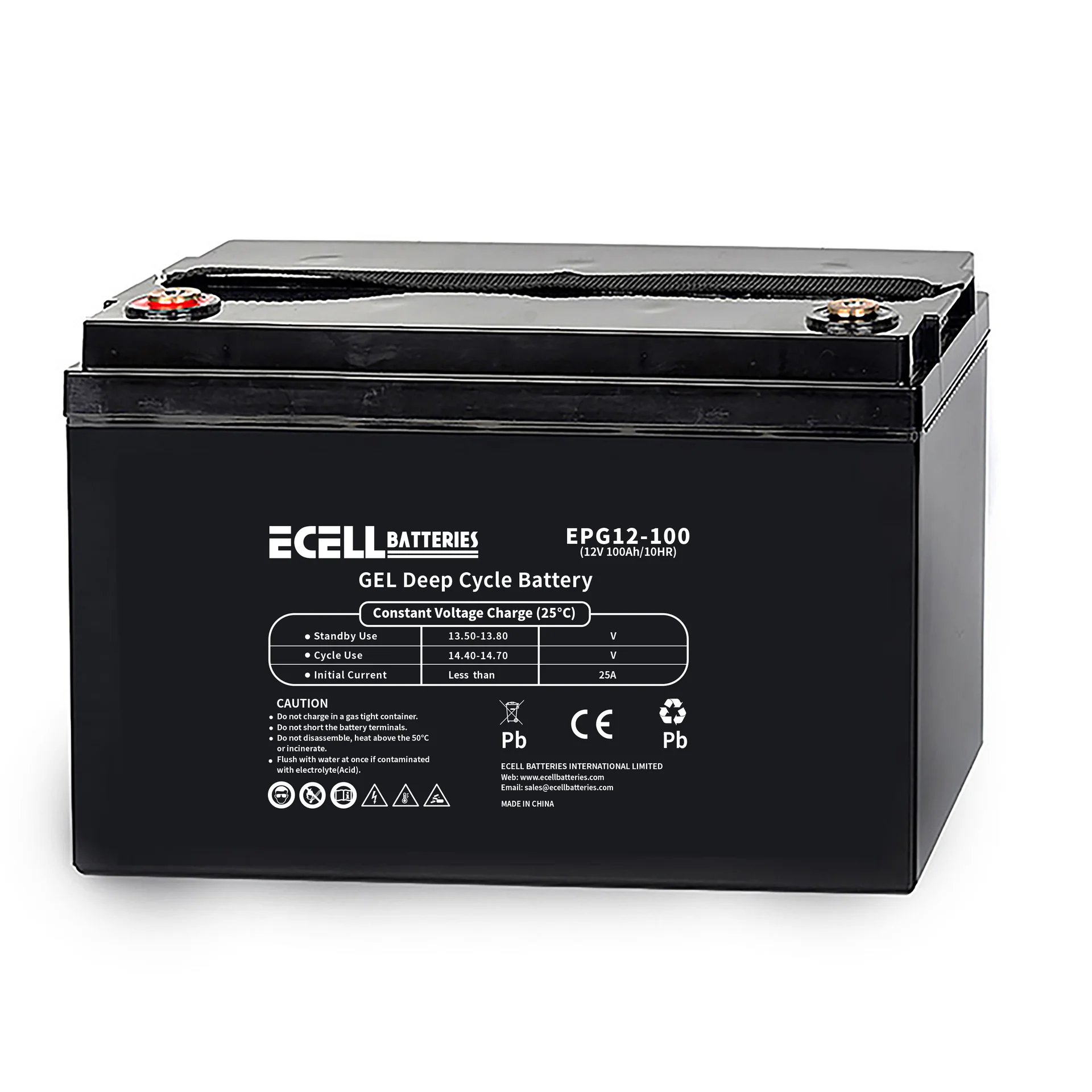 EPG12-100, 12V 100AH, 10HR, 25A