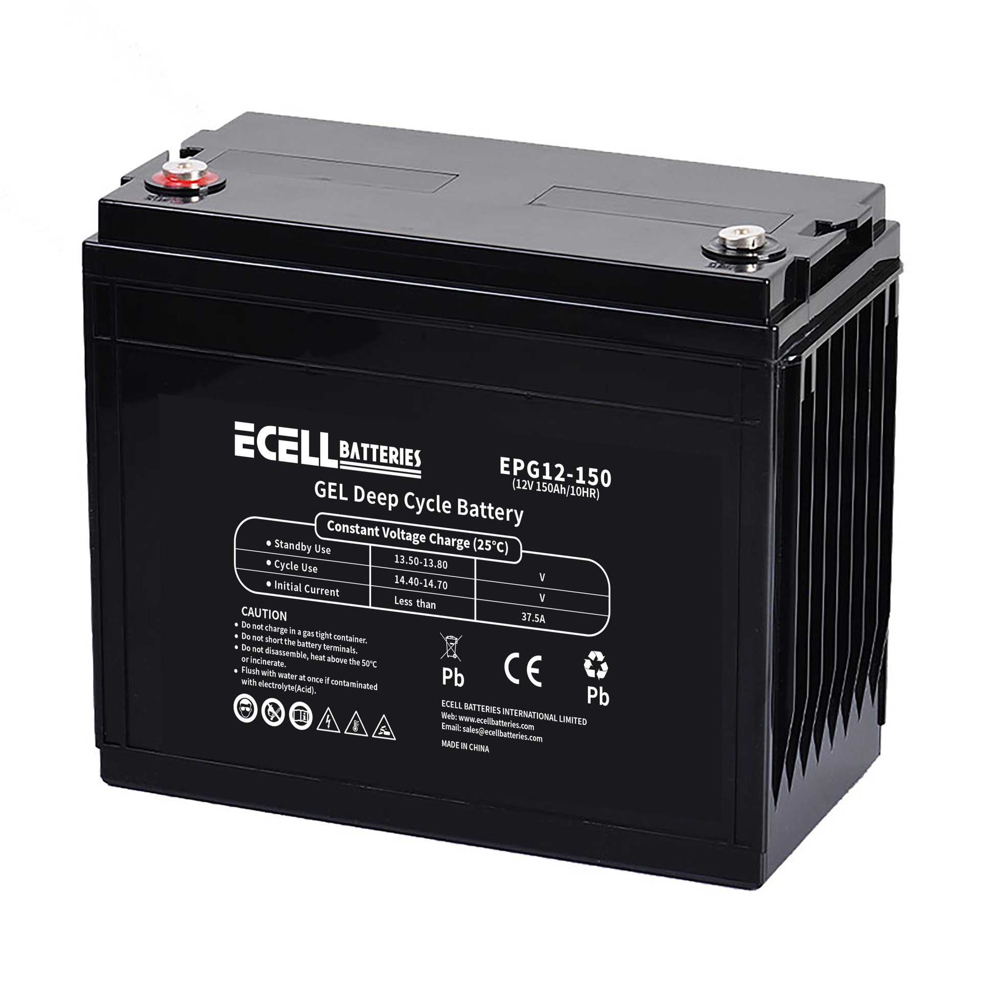 EPG12-150HR, 12V 150Ah, 10HR, 37.5A