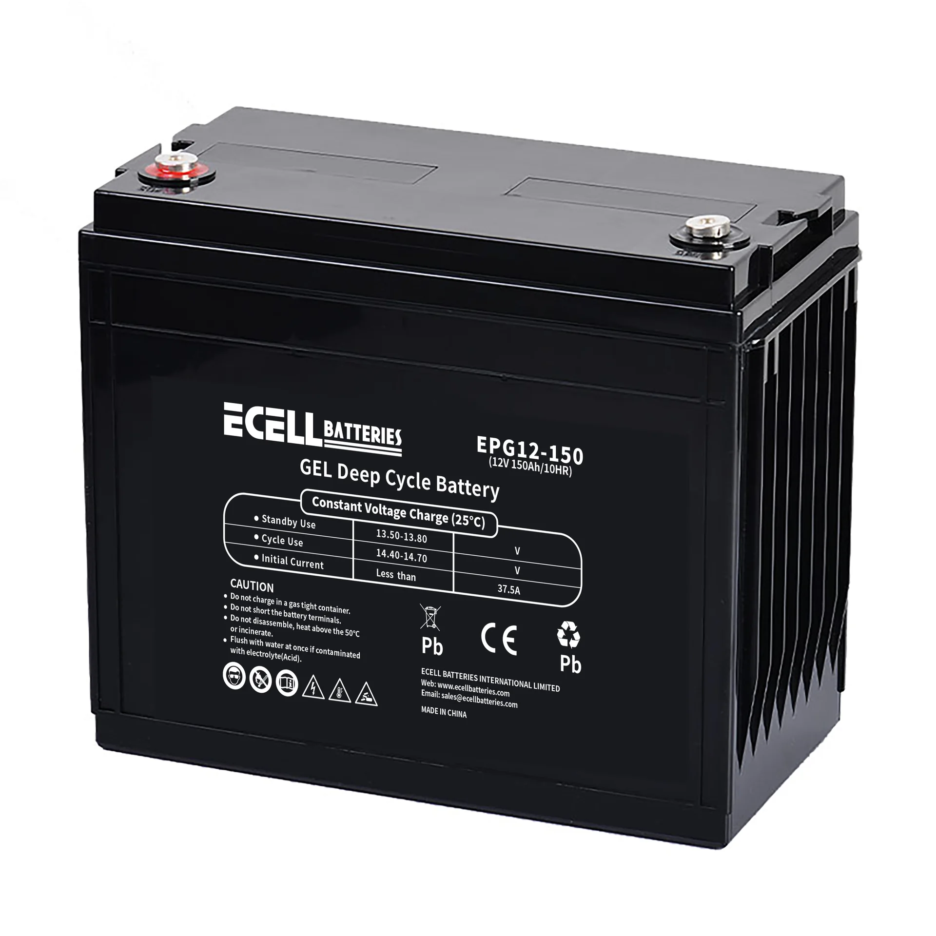 EPG12-150HR, 12V 150Ah, 10HR, 37.5A