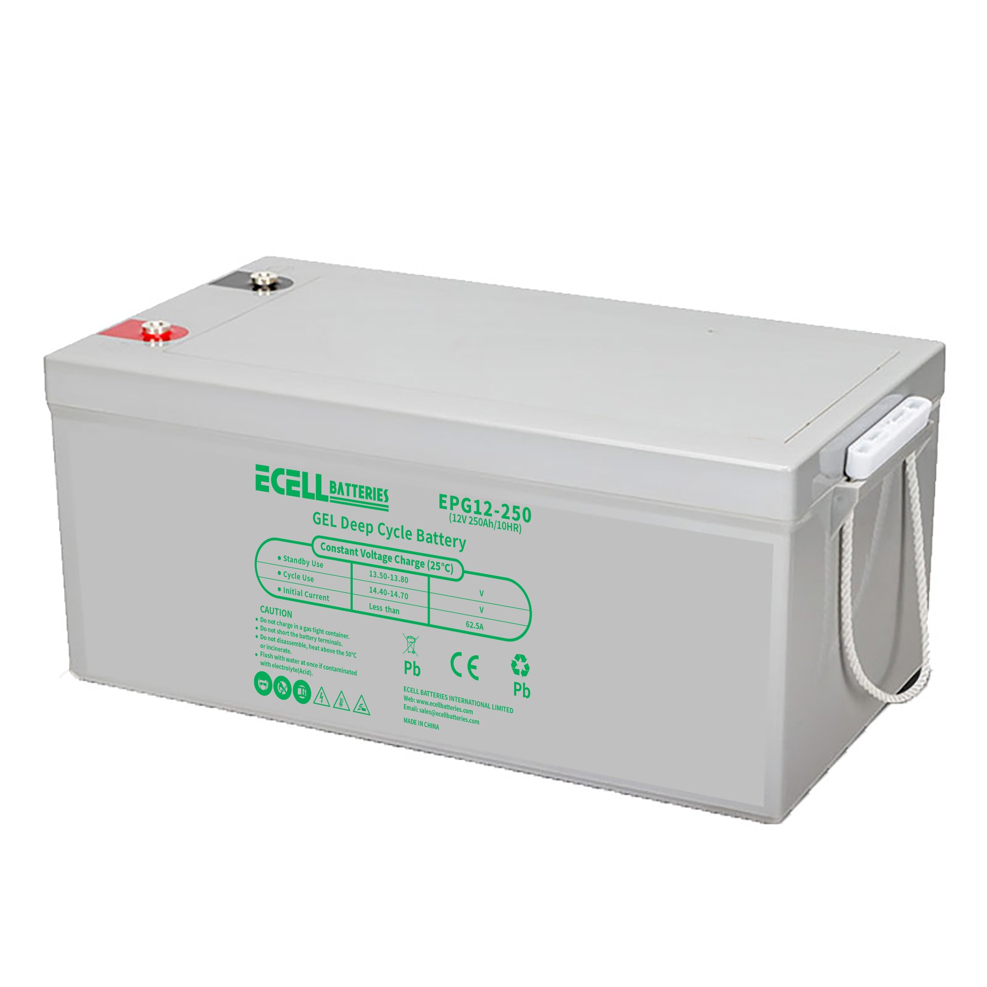 EPG12-250, 12V 250Ah, 62.5A