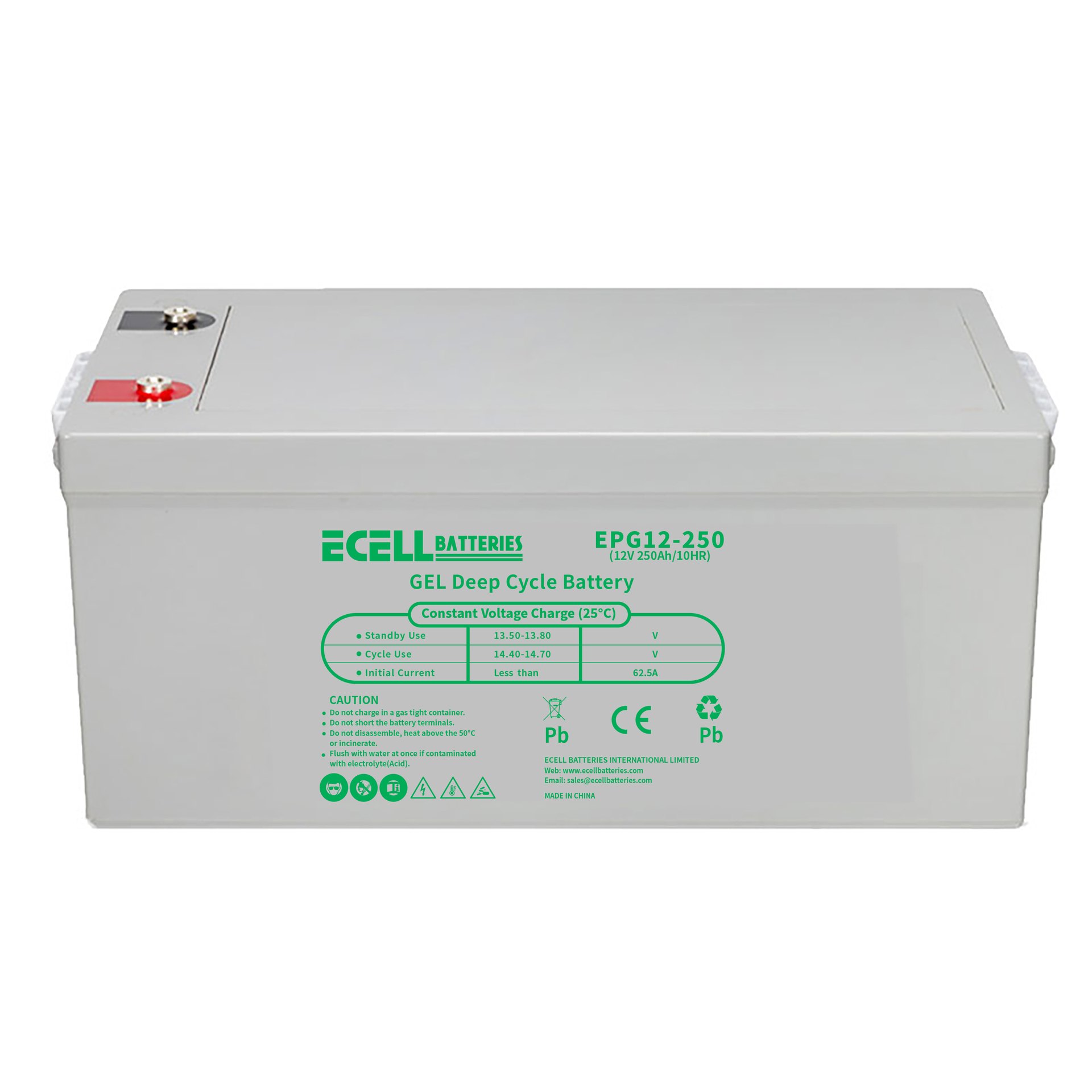 EPG12-250A, 12V 250AH, 62.5A