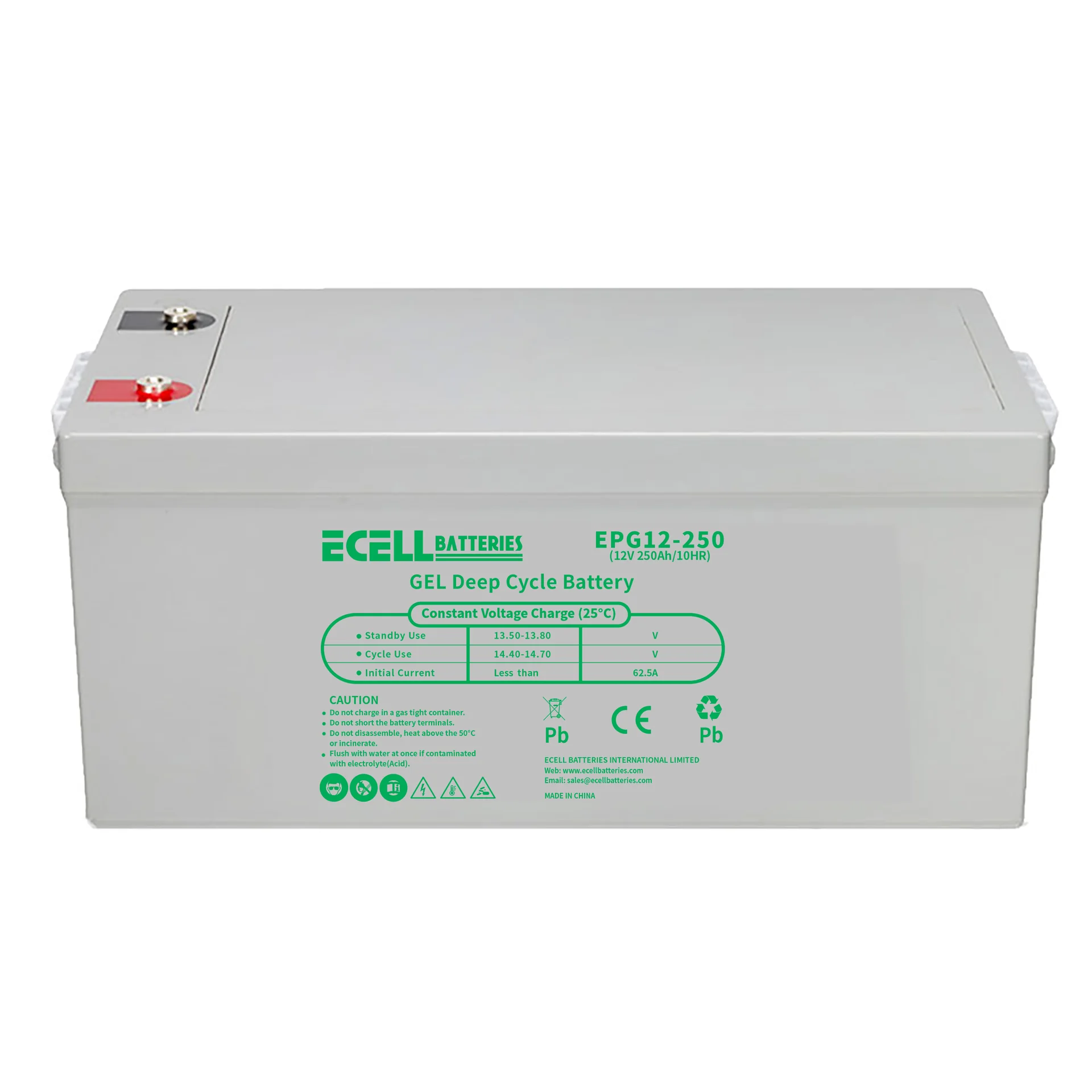 EPG12-250A, 12V 250AH, 62.5A