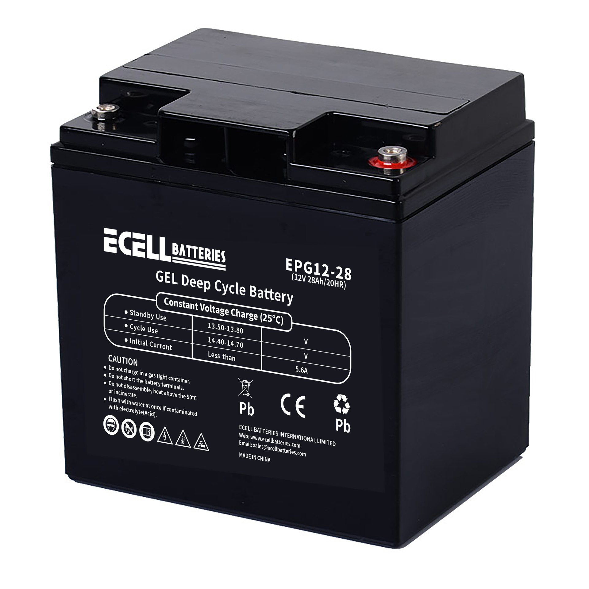 EPG12-28, 12V 28Ah, 20HR 5.6A