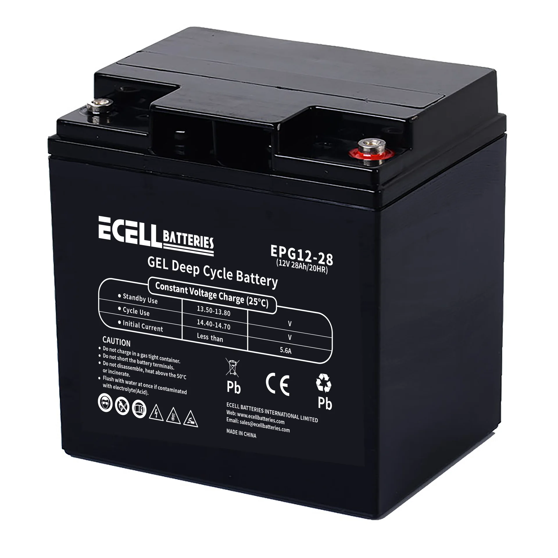 EPG12-28, 12V 28Ah, 20HR 5.6A