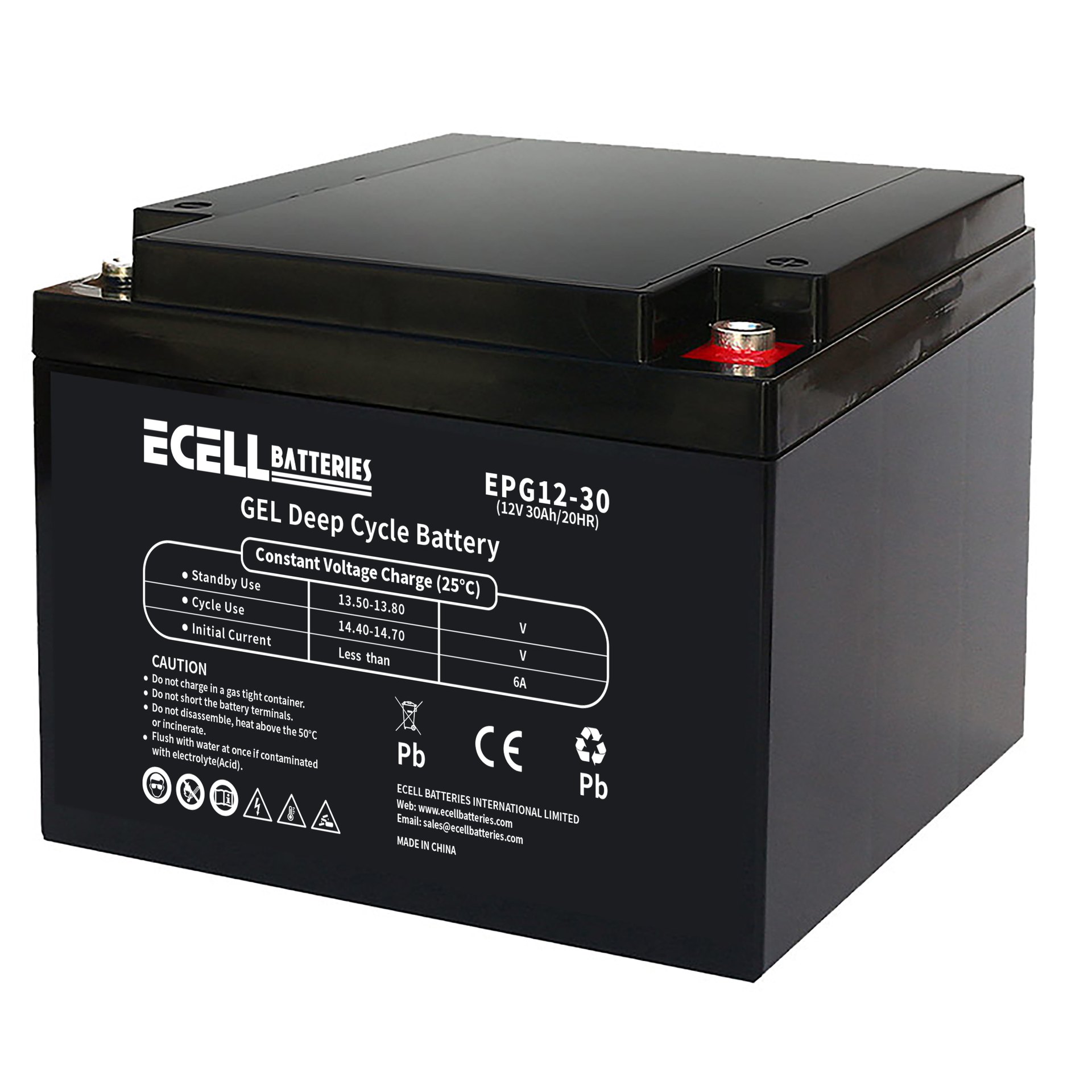 EPG12-30, 12V 30Ah 20HR 6A