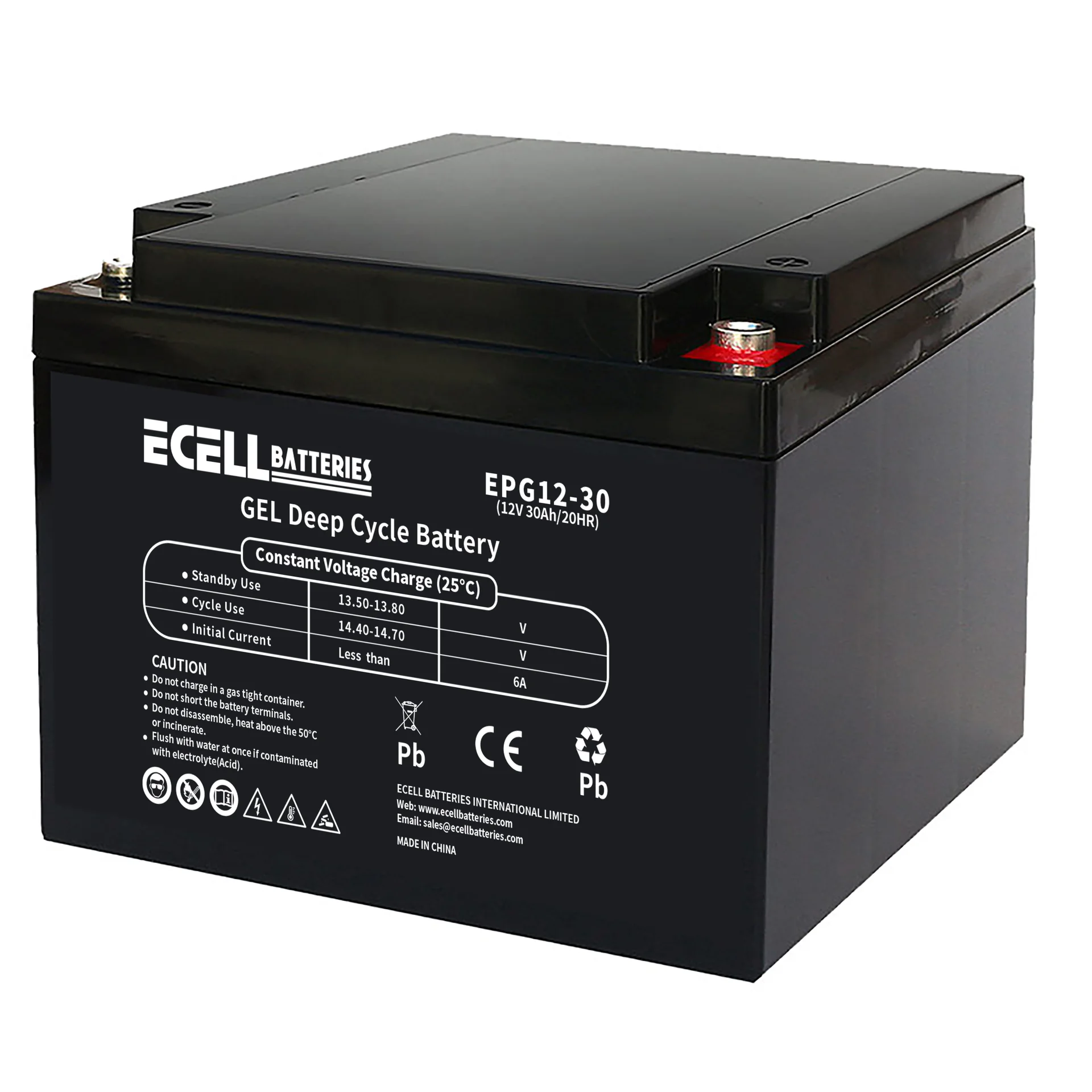 EPG12-30, 12V 30Ah 20HR 6A