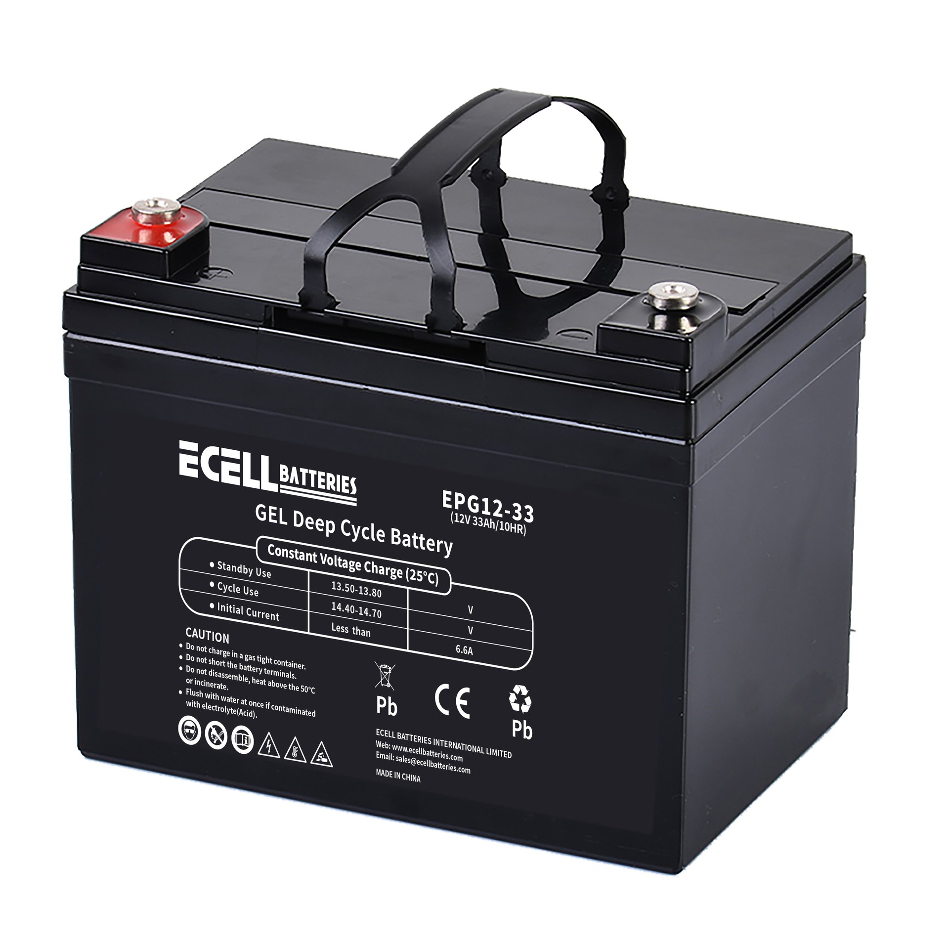 EPG12-33, 12V 33Ah 10HR, 6.6A