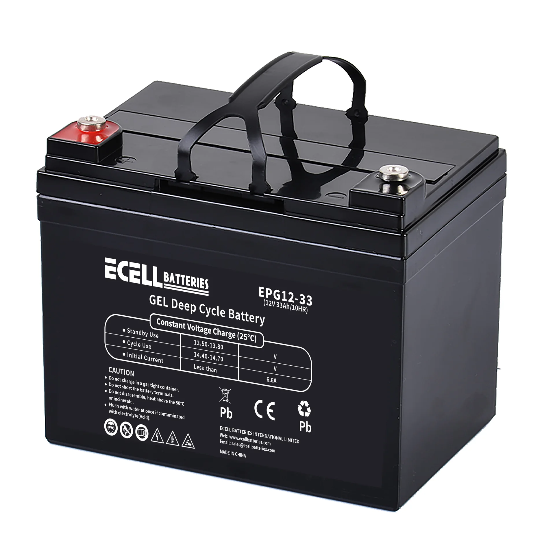 EPG12-33, 12V 33Ah 10HR, 6.6A