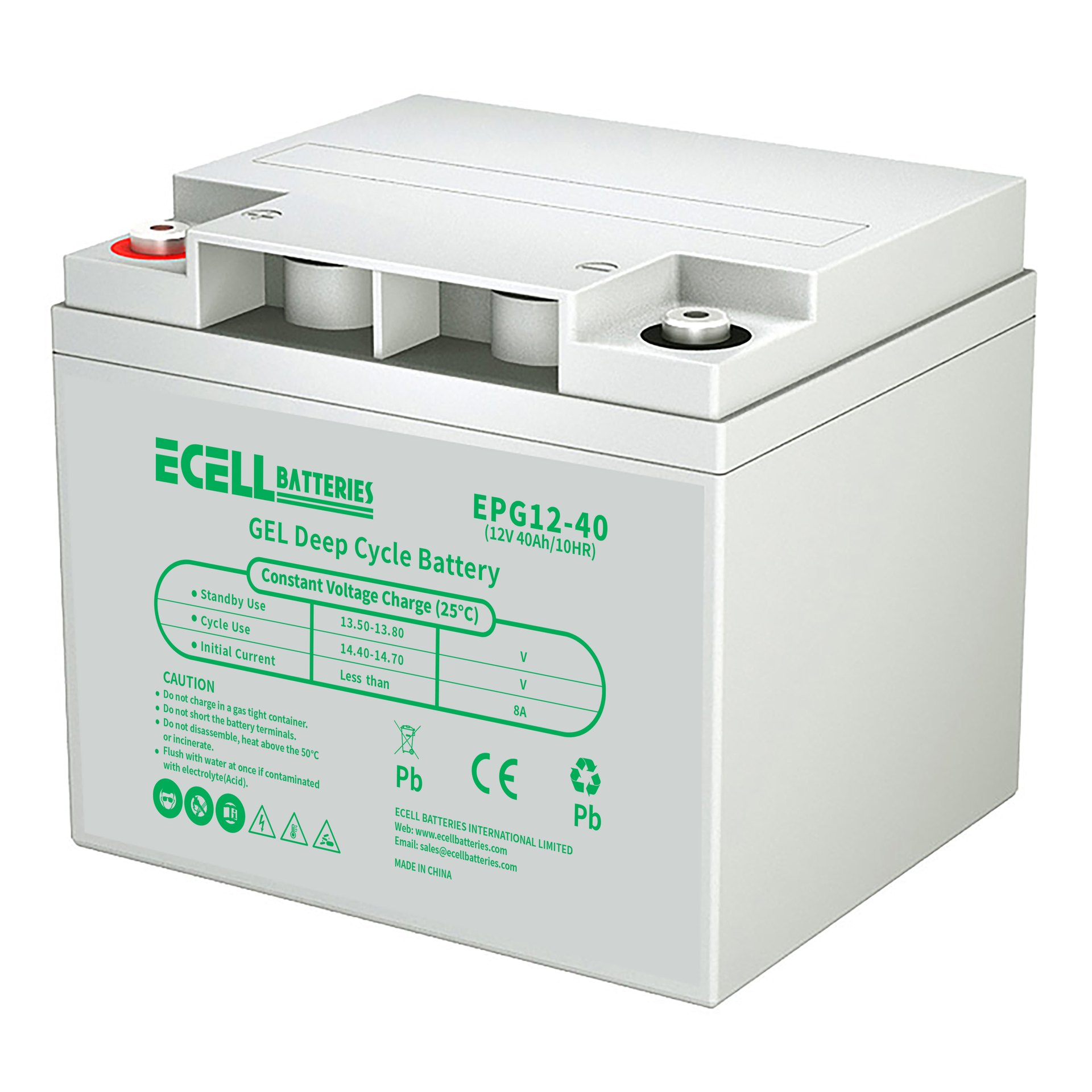 EPG12-40, 12V 40Ah, 10HR 8A (2)