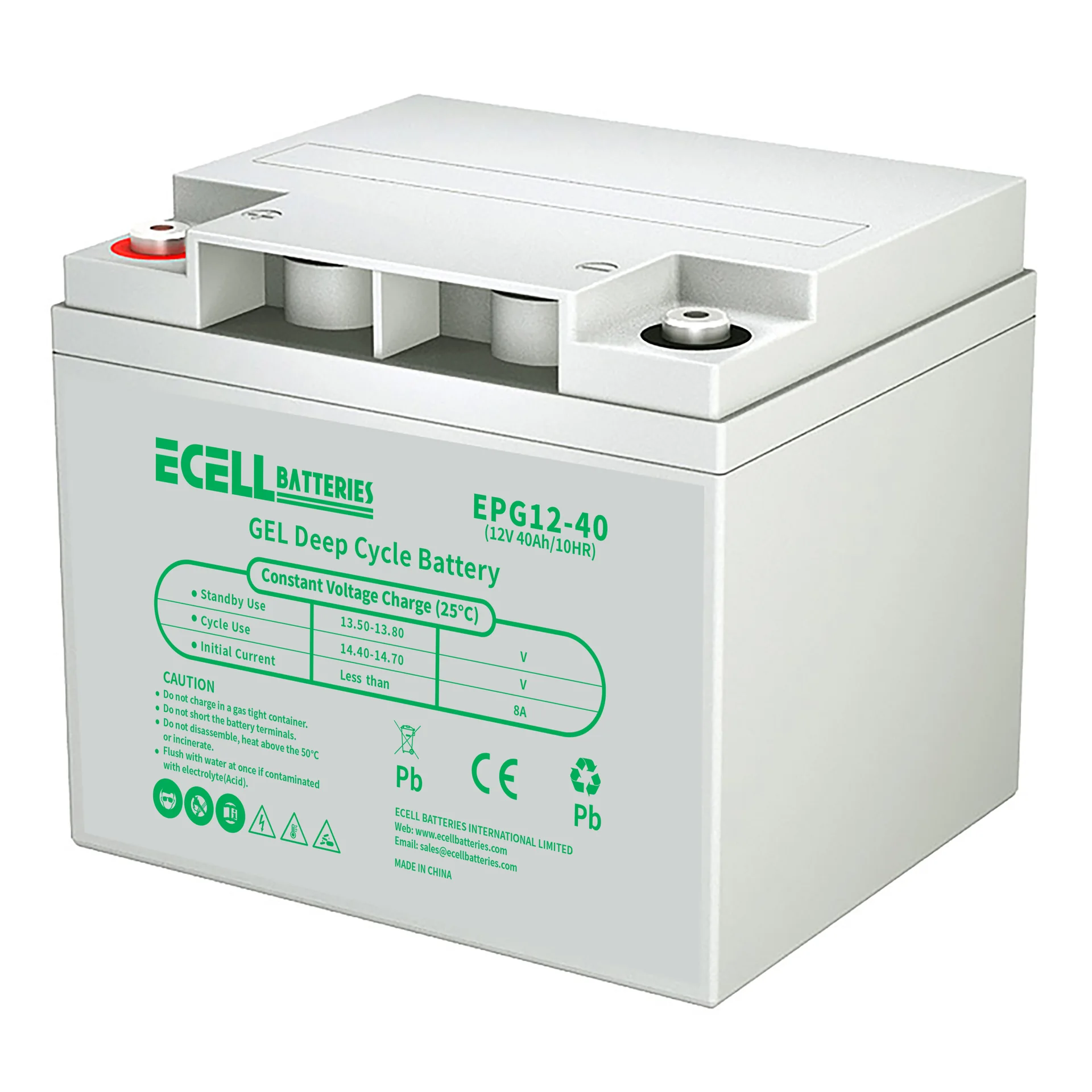 EPG12-40, 12V 40Ah, 10HR 8A (2)