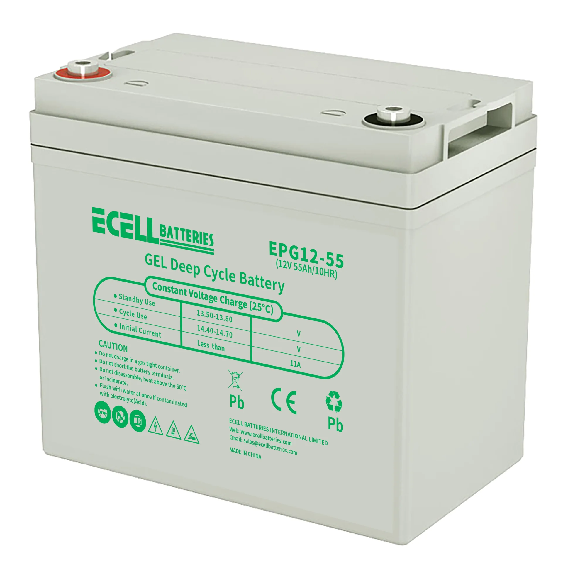 EPG12-55, 12V 55Ah, 10HR, 11A