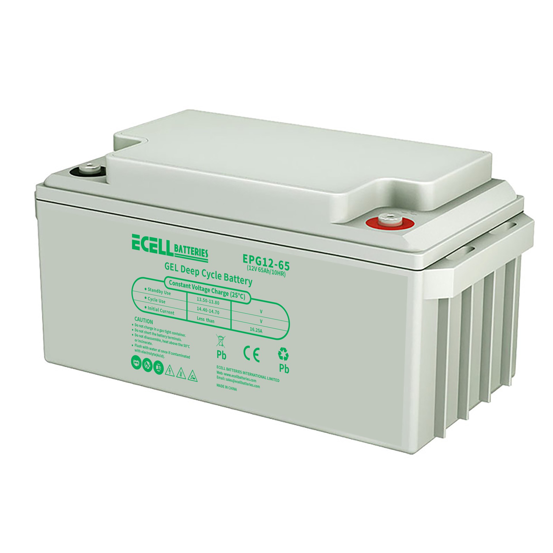 EPG12-65, 12V 65AH 10HR, 16.25A (2)