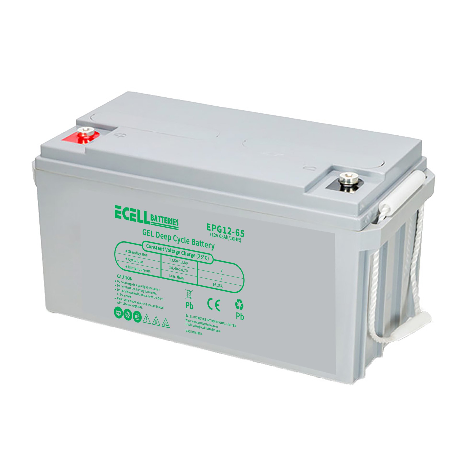 EPG12-65, 12V 65Ah, 10HR, 16.25A 白