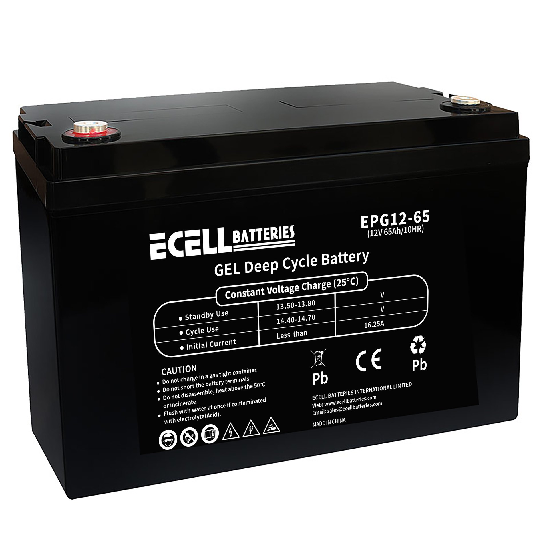 EPG12-65A, 12V 65AH, 10HR, 16.25A