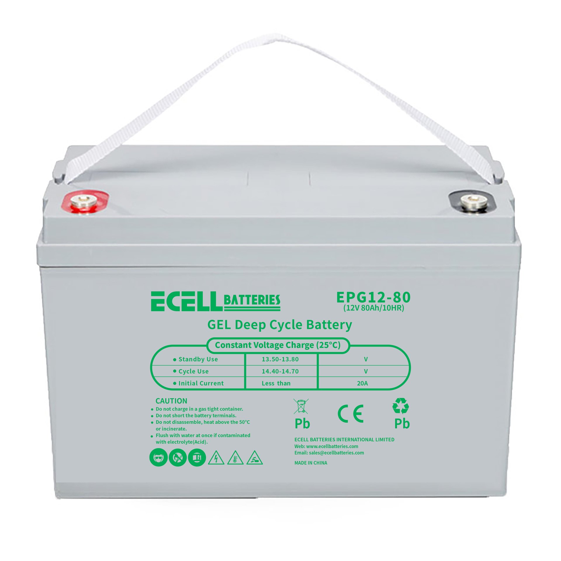 EPG12-80, 12V 80Ah 10HR, 20A